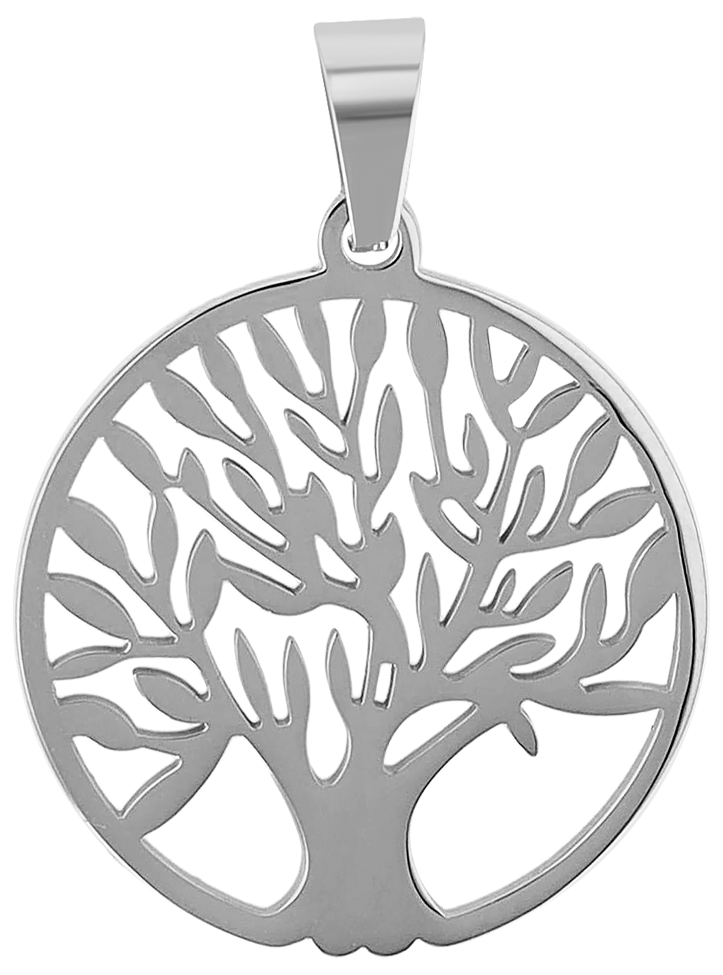 "Casique" Edelstahlanhänger, Lebensbaum, silberfarben
