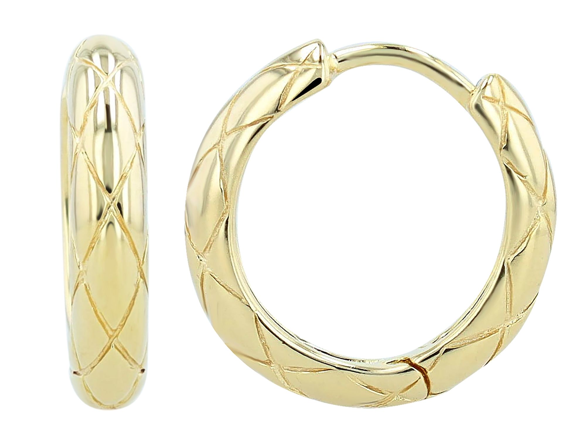 "Marica" 925/- Echt Silber Creole, gemustert, vergoldet