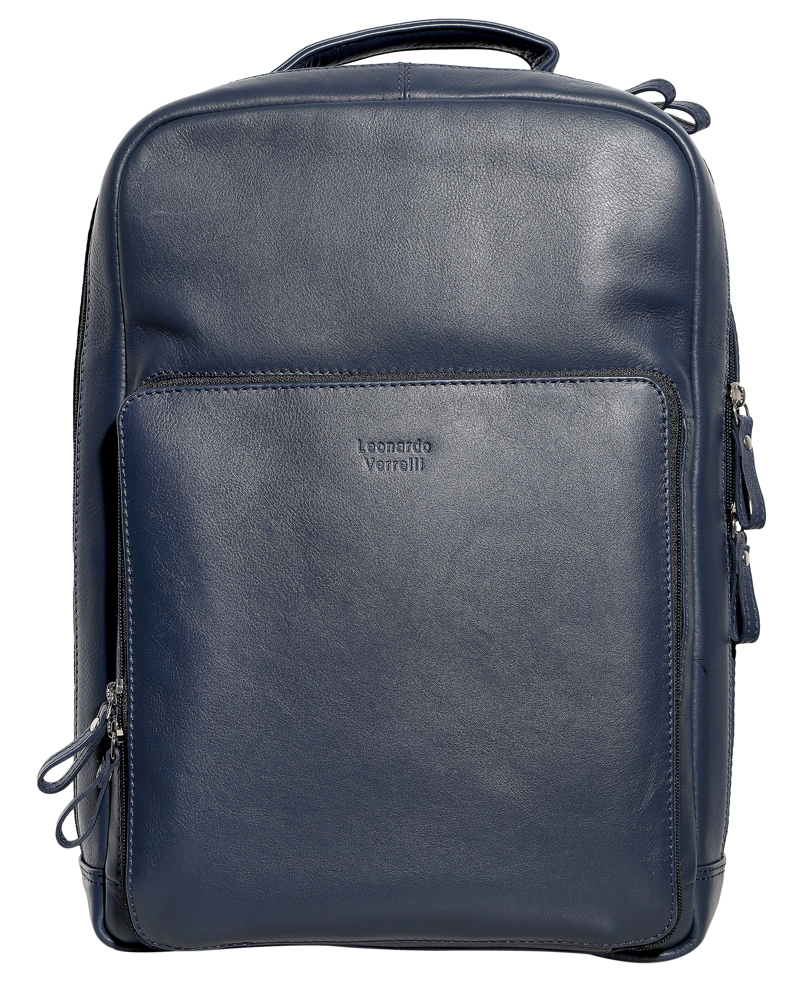 Leonardo Verrelli Echt Leder-Rucksack für Business, Alltag & Reisen, dunkelblau