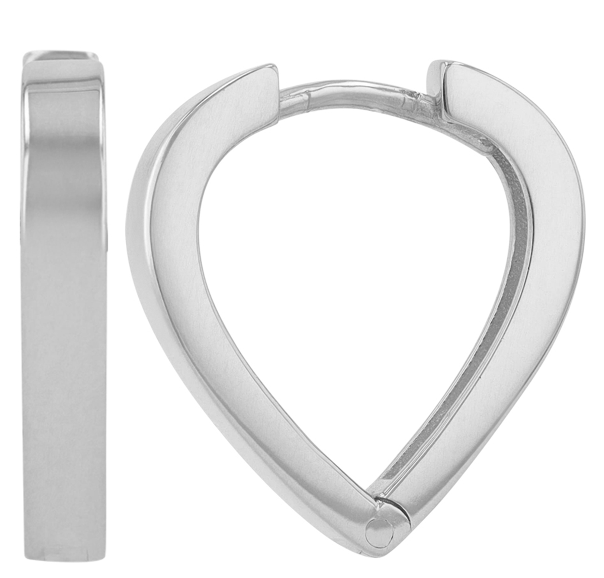 "Xyra" 925/- Echt Silber Creolen, V-Form/ abgerundet, silberfarben rhodiniert