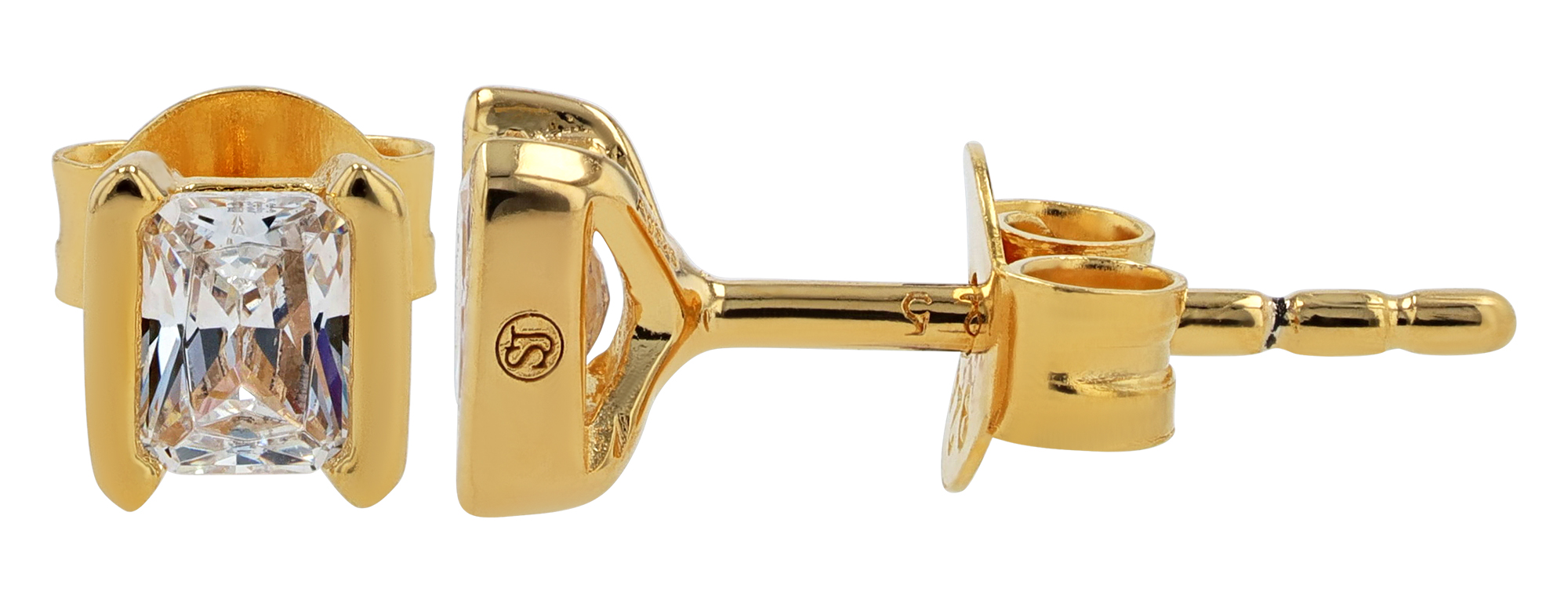 Sif Jakobs Jewellery 925/- Echt Silber Ohrstecker "Roccanova Piccolo", Zirkonia (weiß), vgold.