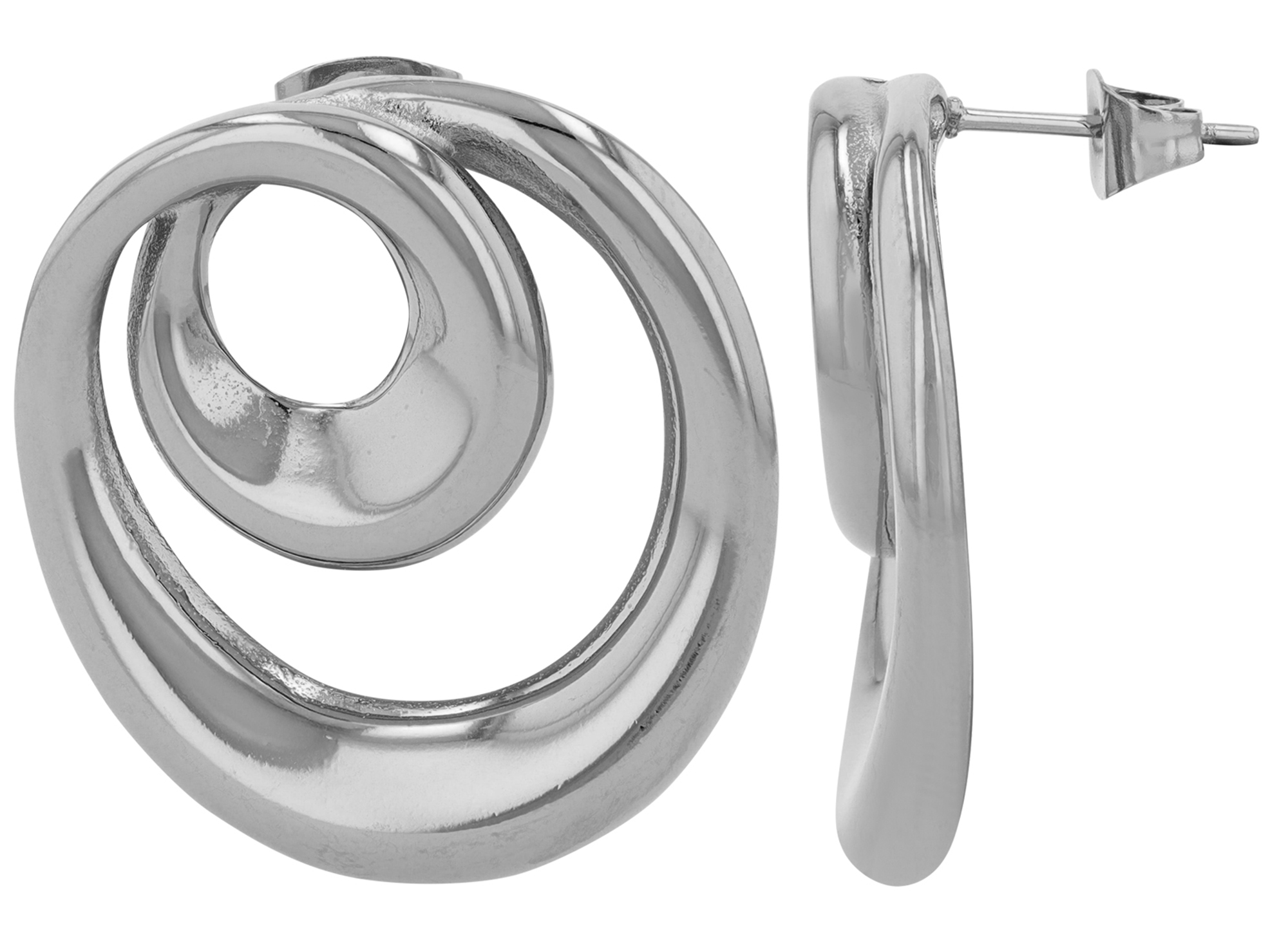 "Dunja" Edelstahlohrringe, Statement, silberfarben