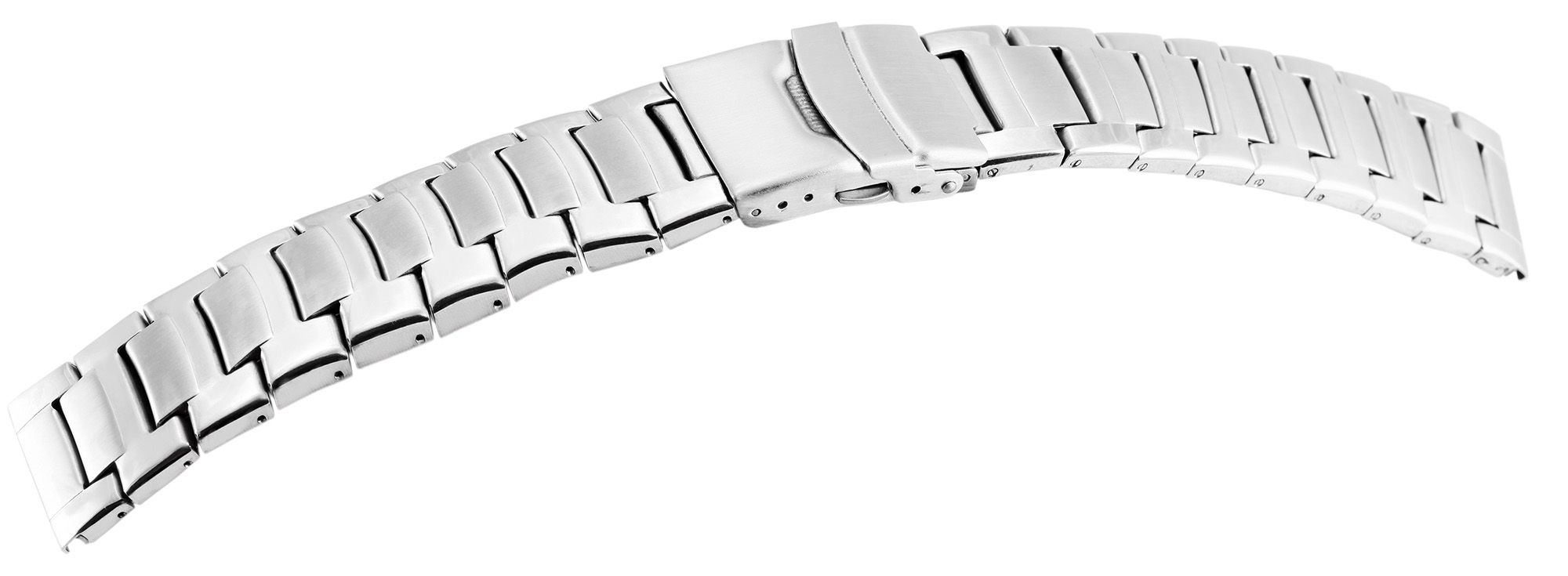Edelstahl-Uhrenarmband, silberfarben, 24 mm