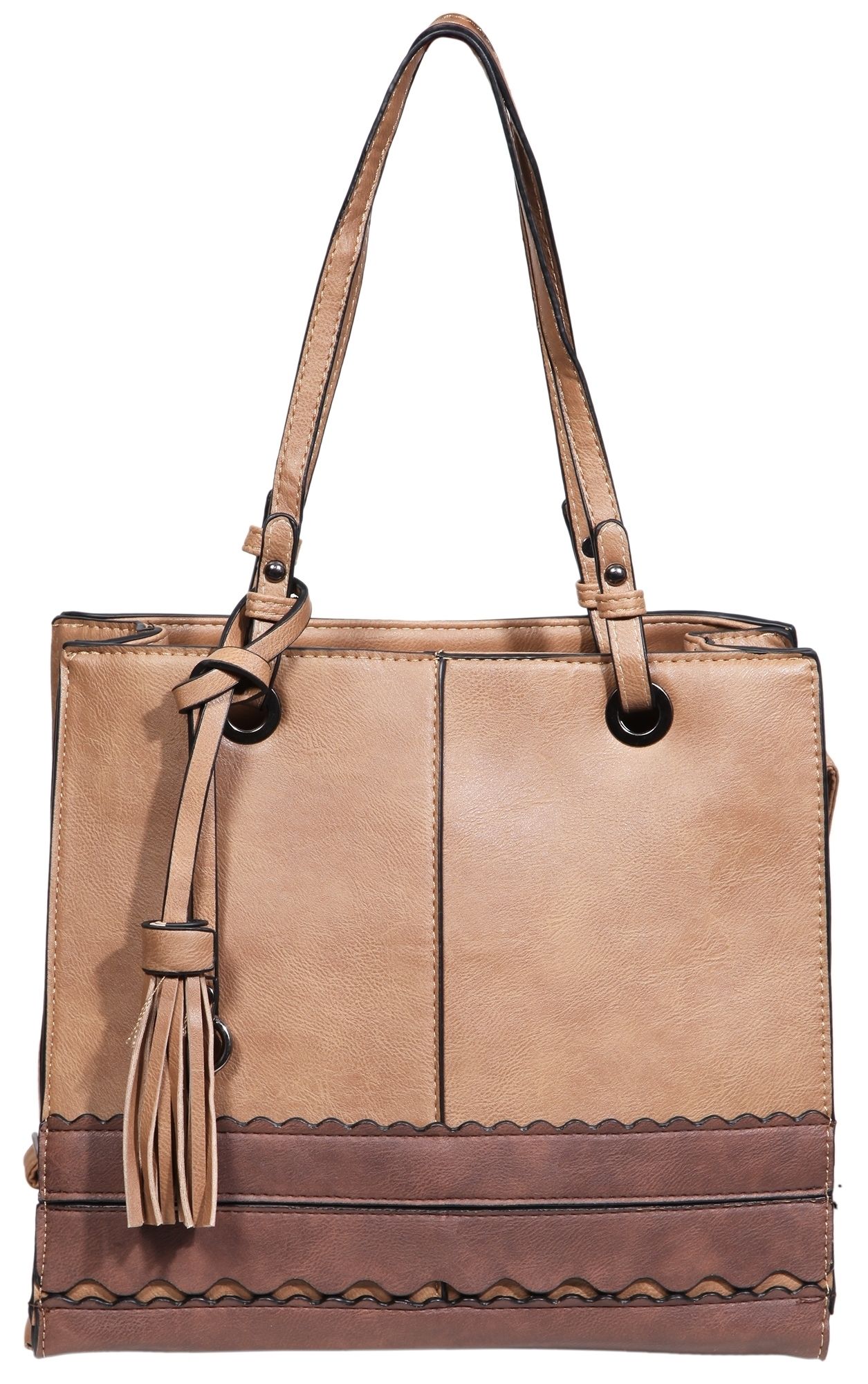 Damen Handtasche aus Lederimitat, Braun