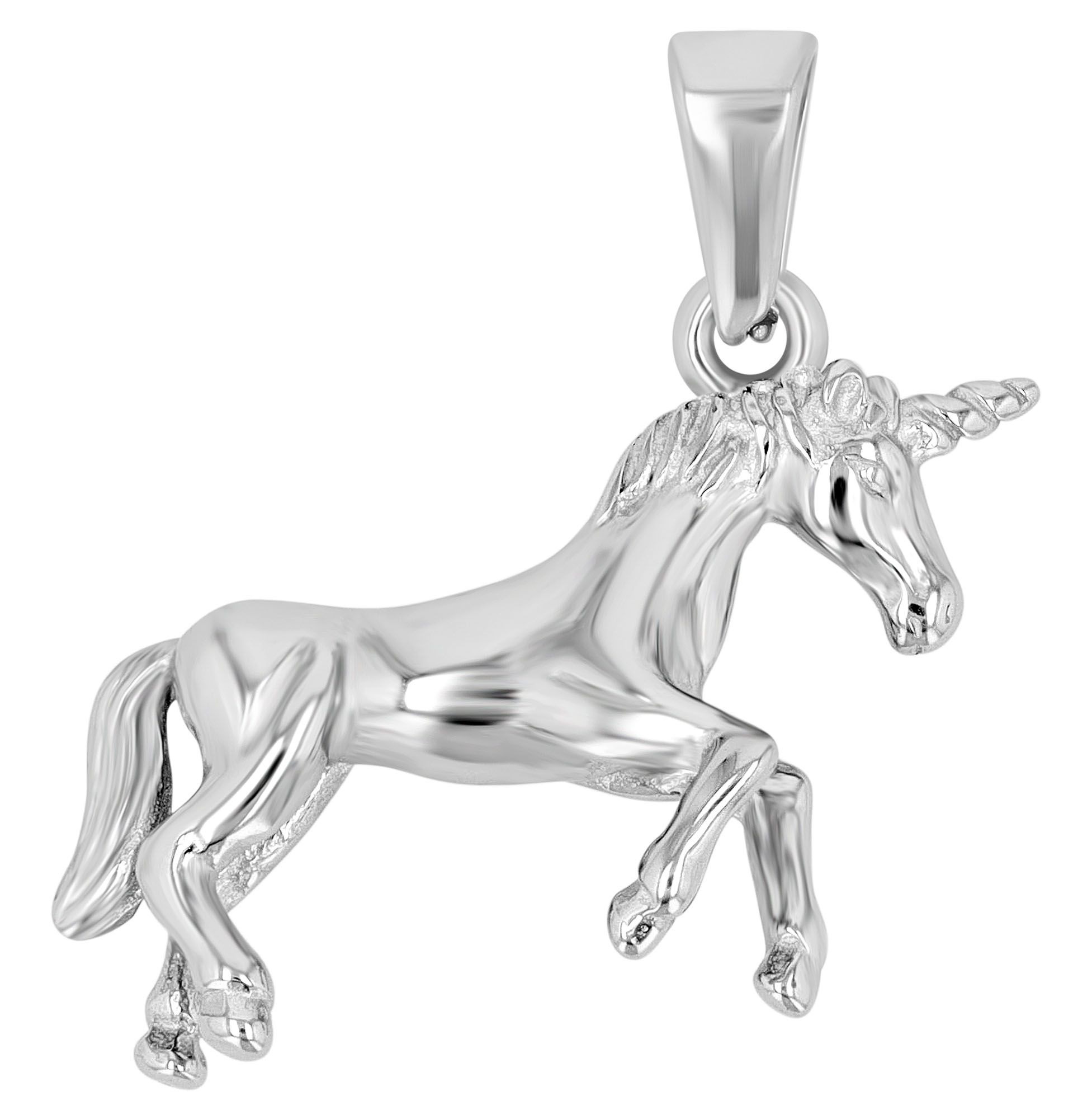 "Shiny" Kinder Anhänger - Einhorn, Edelstahl, silberfarbig