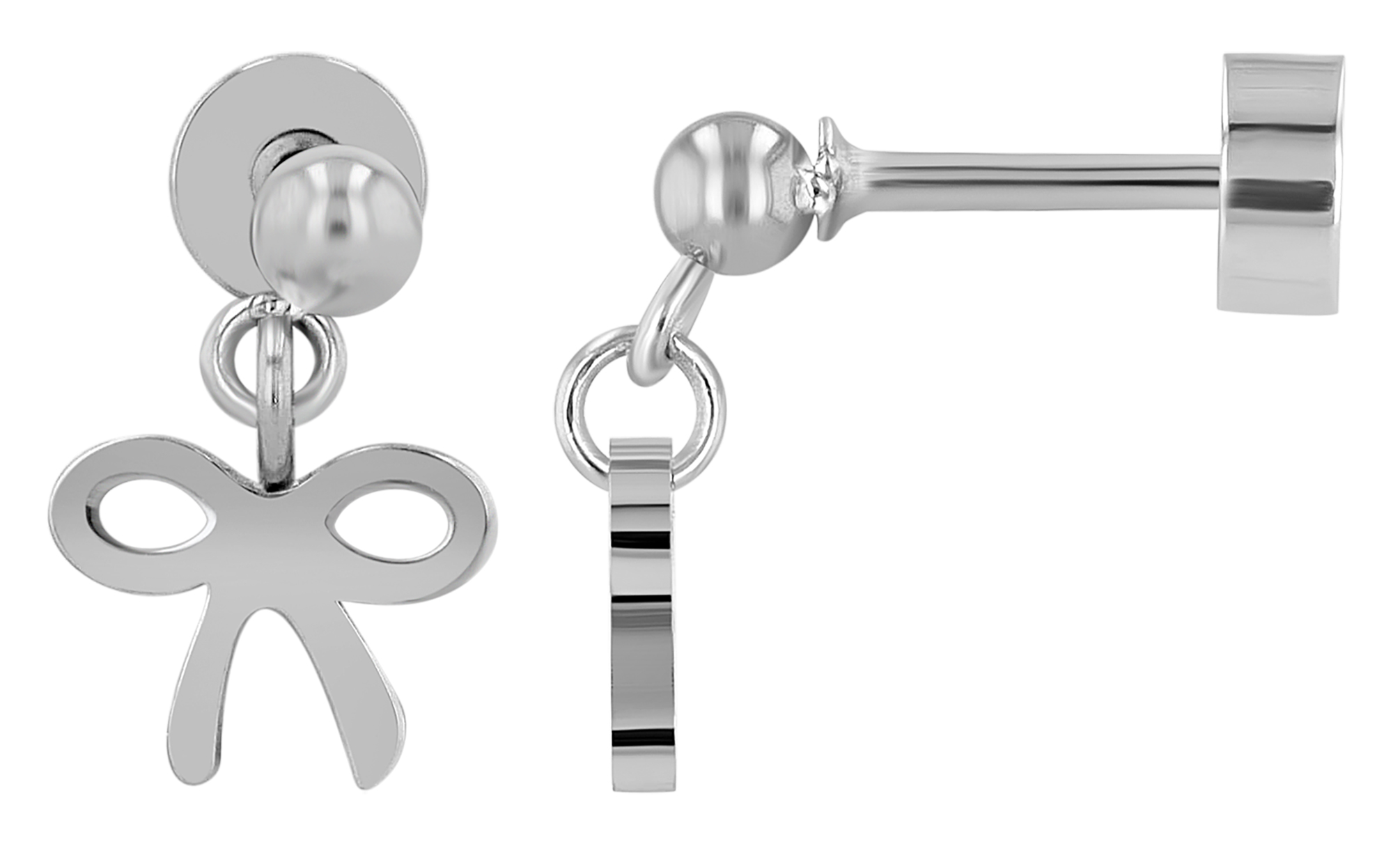 "Keai", Edelstahl Ohrstecker/-piercing, Schleife