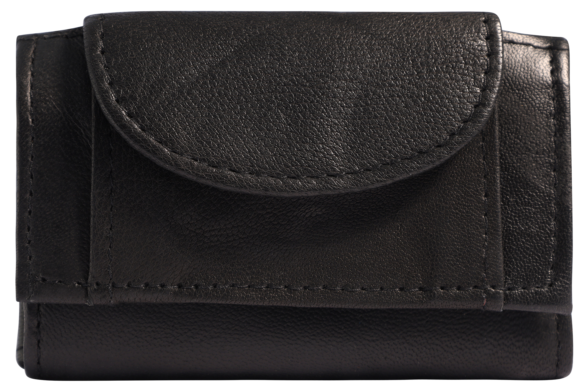 Excellanc Echtleder Mini-Geldbörse (Schlüsselfach), schwarz/hellblau