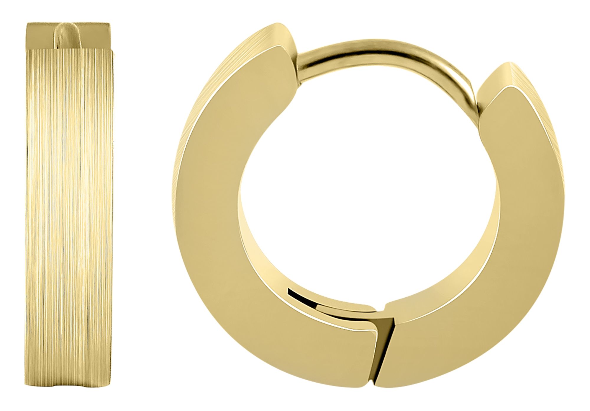 "Robyn" Akzent Edelstahl Klapp-Creolen,  Ø 12 mm/ 4 mm, goldfarben