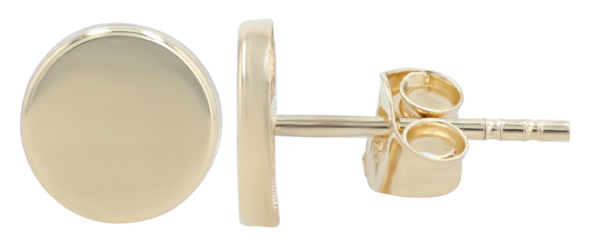 333/- Echt Gold "Liso" Ohrstecker - Plättchen Ø 4,5 mm, Gelbgold, 8 Karat