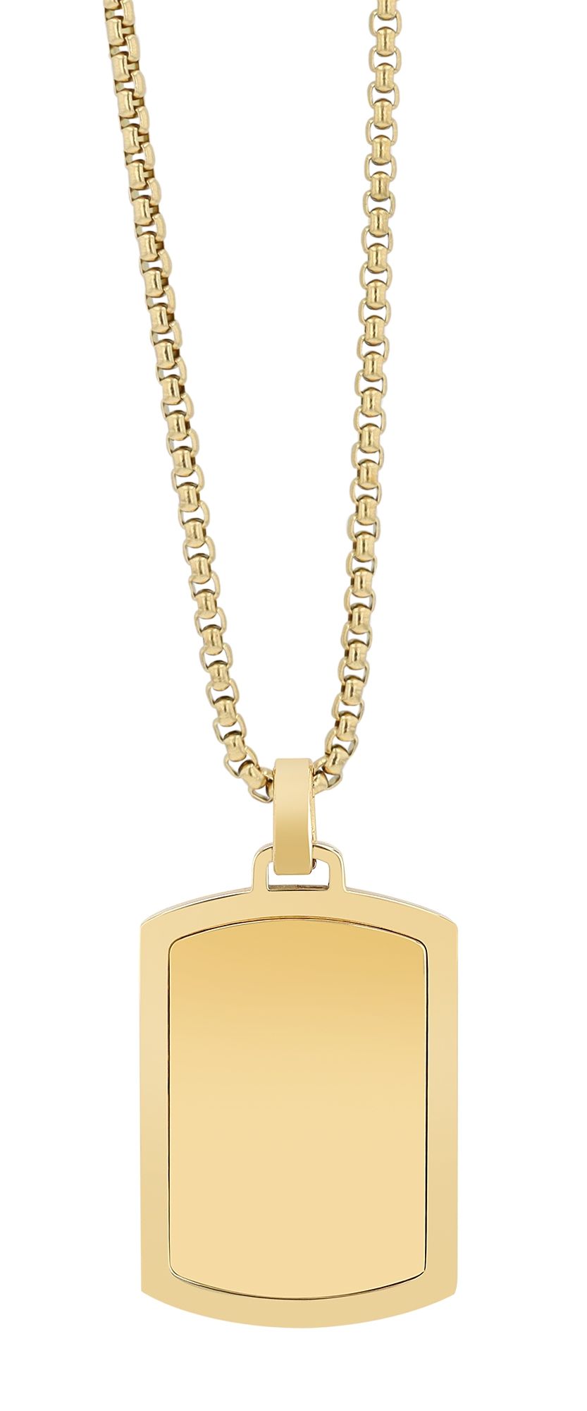 Akzent Edelstahlkette "Nassim" mit Dogtag Anhänger, goldfarben