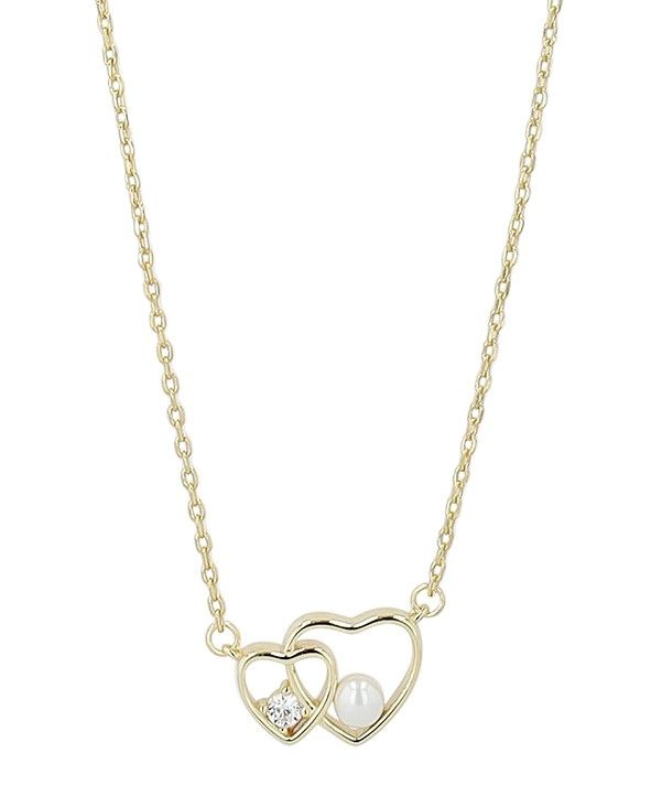 "Ando", 925/- Echt Silber Kette, Herz Anhänger, Süßwasserperle, vergoldet
