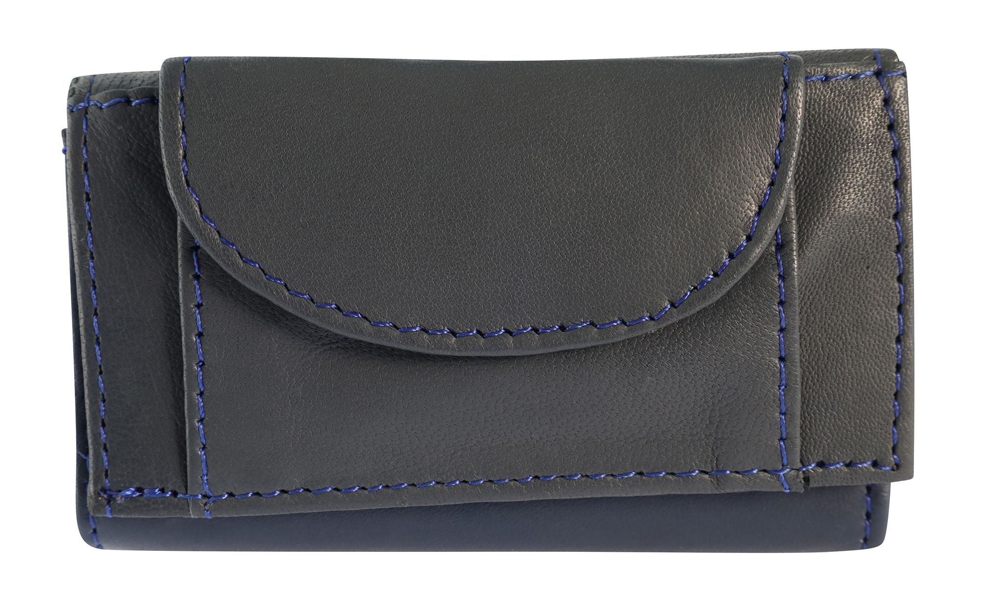 Excellanc Echtleder Mini-Geldbörse, dunkelblau