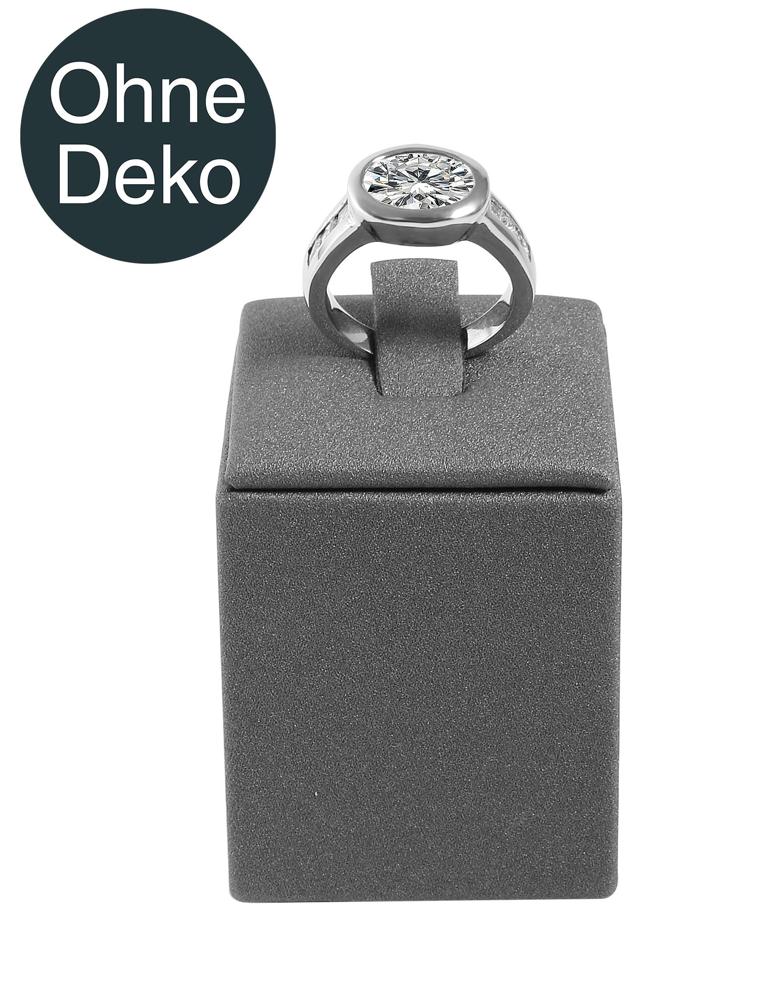 Ringaufsteller (Dekoserie Soft), PU-bezogen, Höhe 4,5 cm, grau