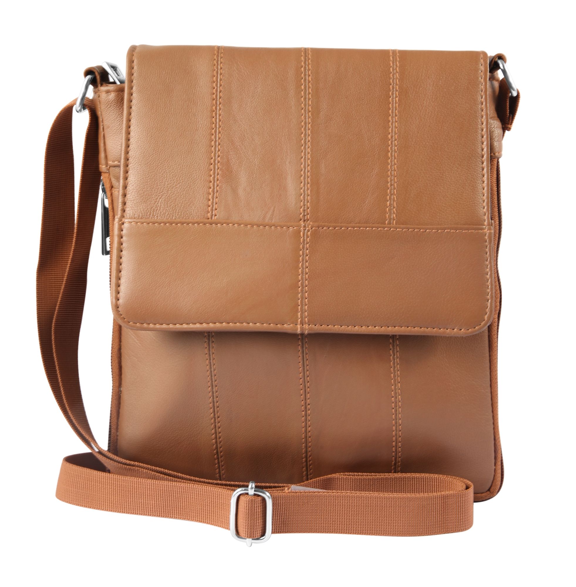 Akzent Umhängetasche aus Echtleder, braun