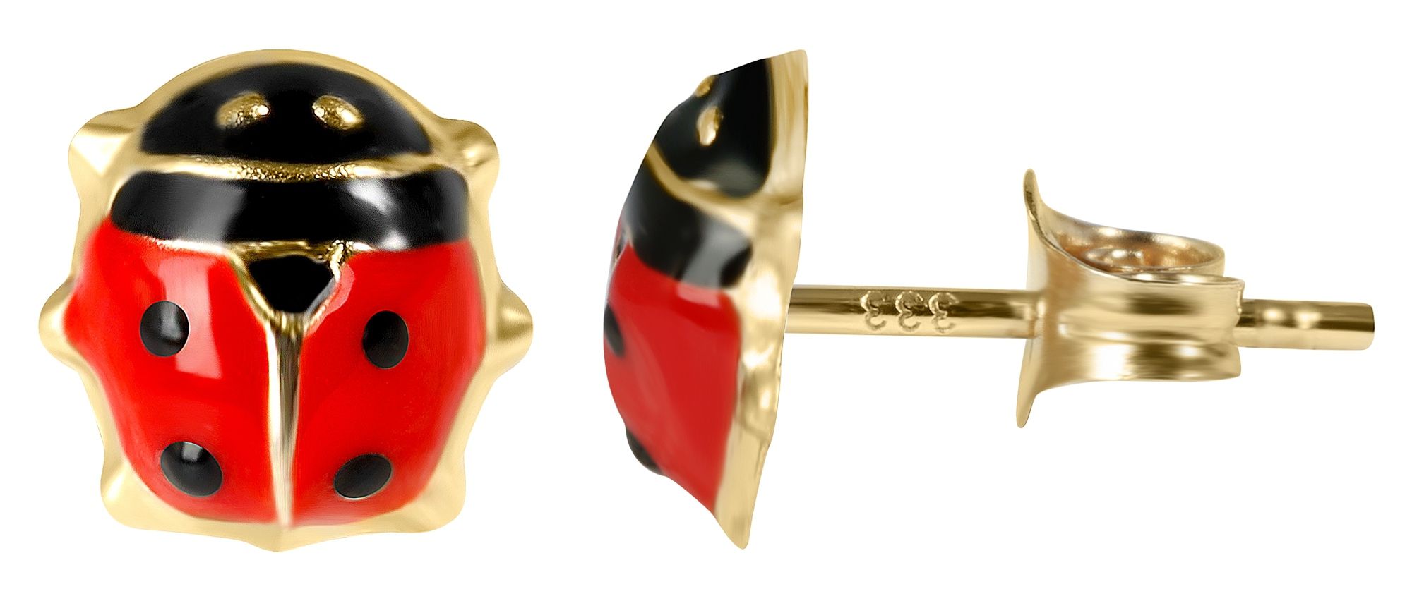 333/- Gold "Miliana" Ohrstecker Marienkäfer, Gelbgold, 8 Karat, Kinder