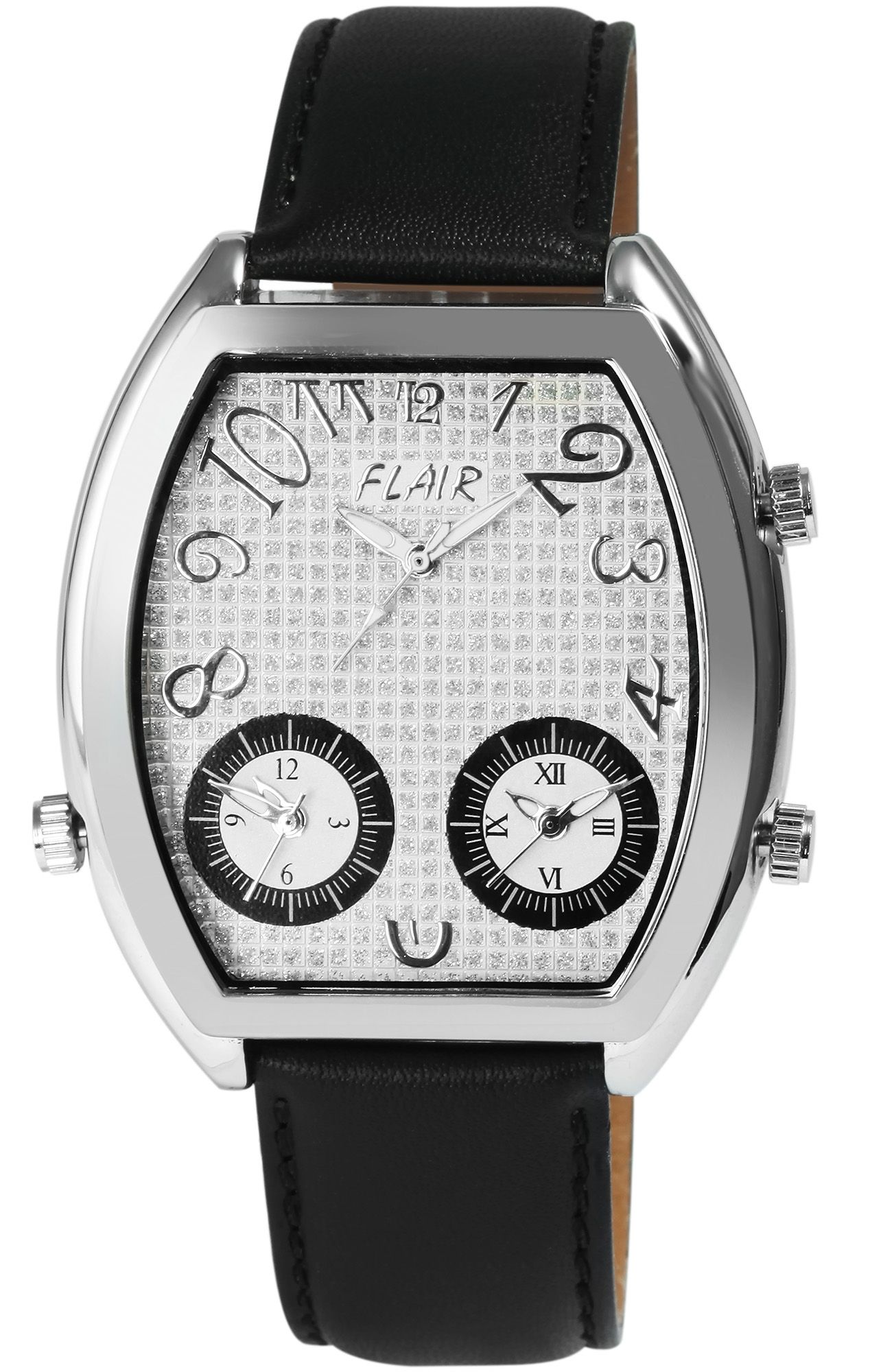 Flair Herrenuhr mit Echtlederarmband, 3 bar