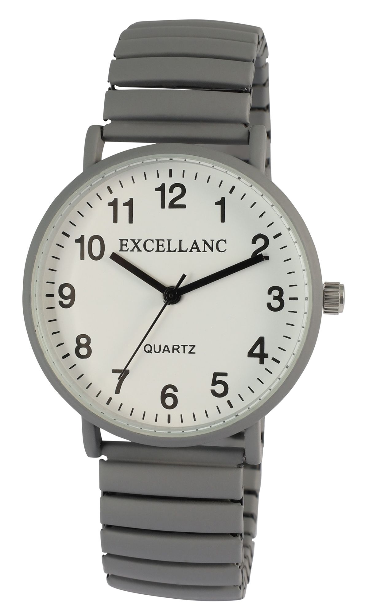 Excellanc Damenuhr mit Zugarmband, mattiertes Design, grau