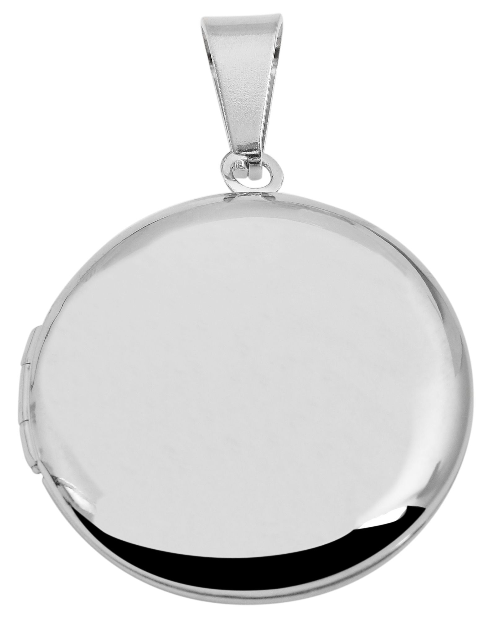 "Mael" Medaillon Edelstahlanhänger, rund, silberfarben