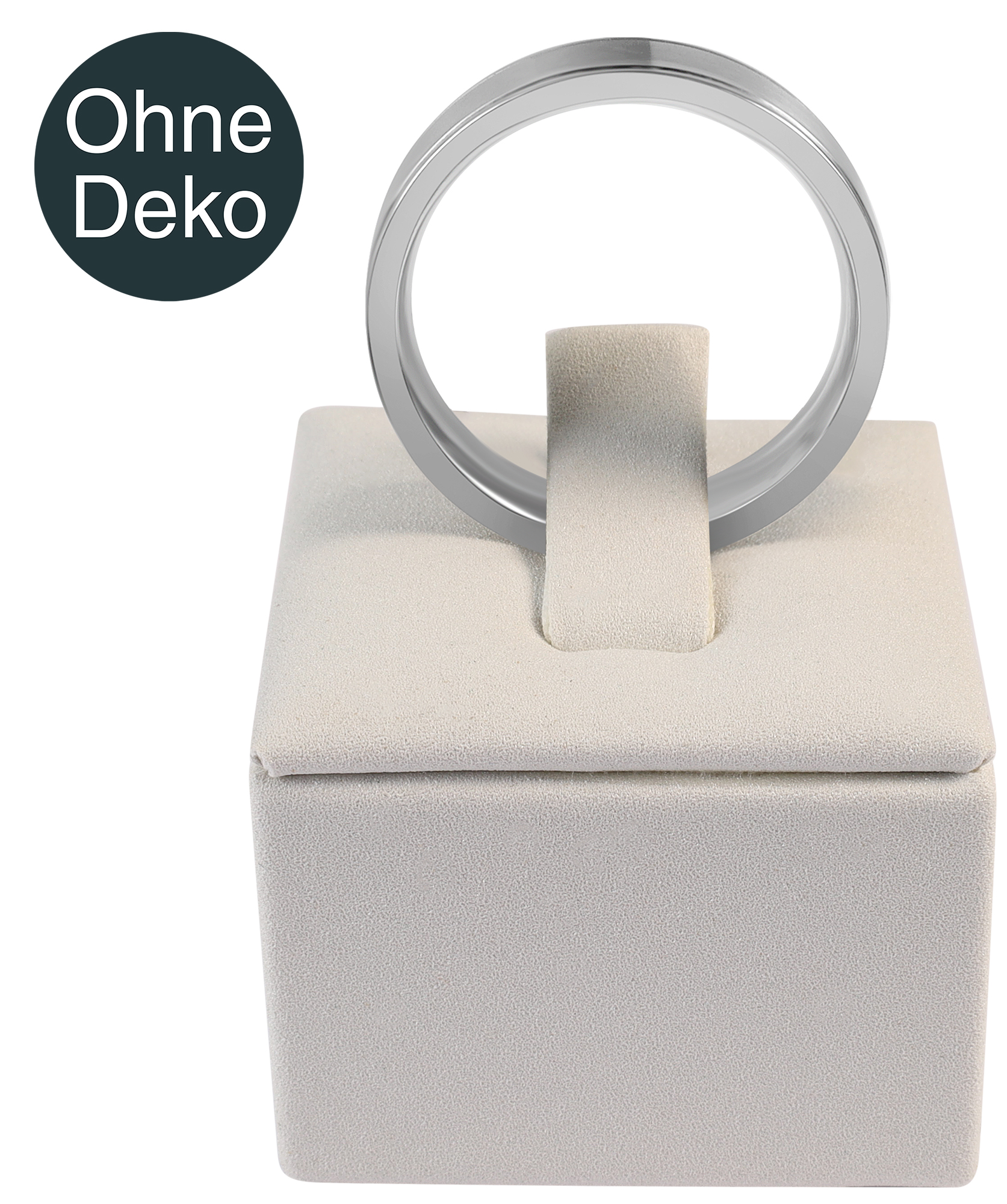 Ringaufsteller (Dekoserie Soft), PU-bezogen, Höhe 3 cm, weiß