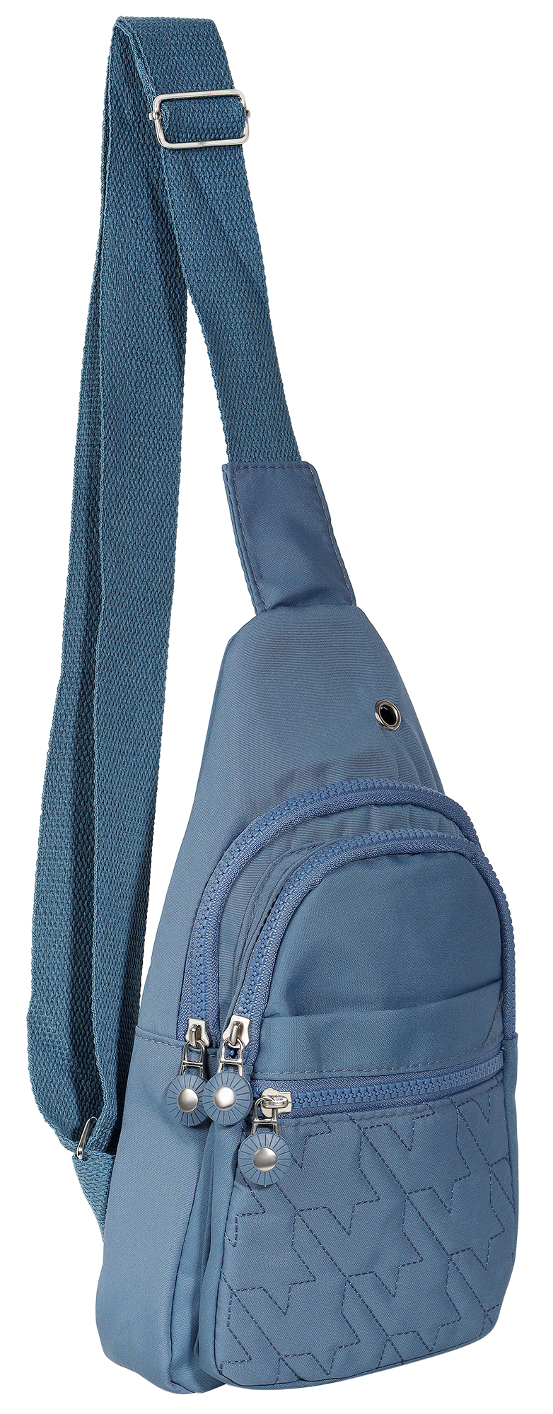 Brusttasche/ Cross Body Bag, Textil mit verstellbarem Gurt, 4 Stück/Pack, blau
