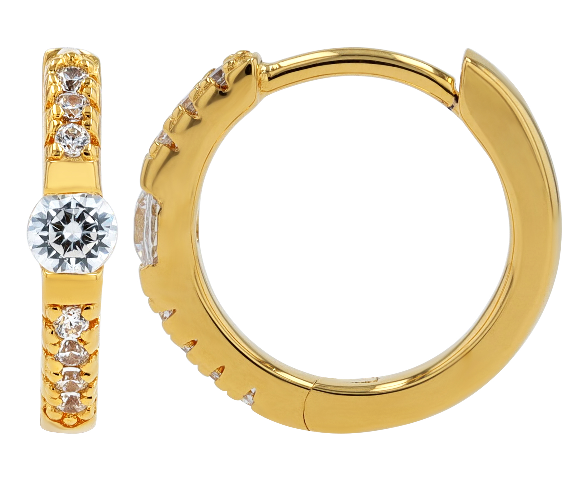 Sif Jakobs Jewellery 925/- Echt Silber Creolen "Ellera Uno Medio" Ø 10 mm, Zirkonia, verg.