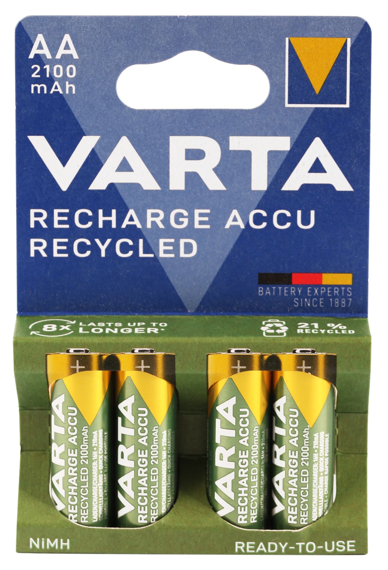 VARTA RECHARGE ACCU Recycled AA 2100mAh, 4er Blister