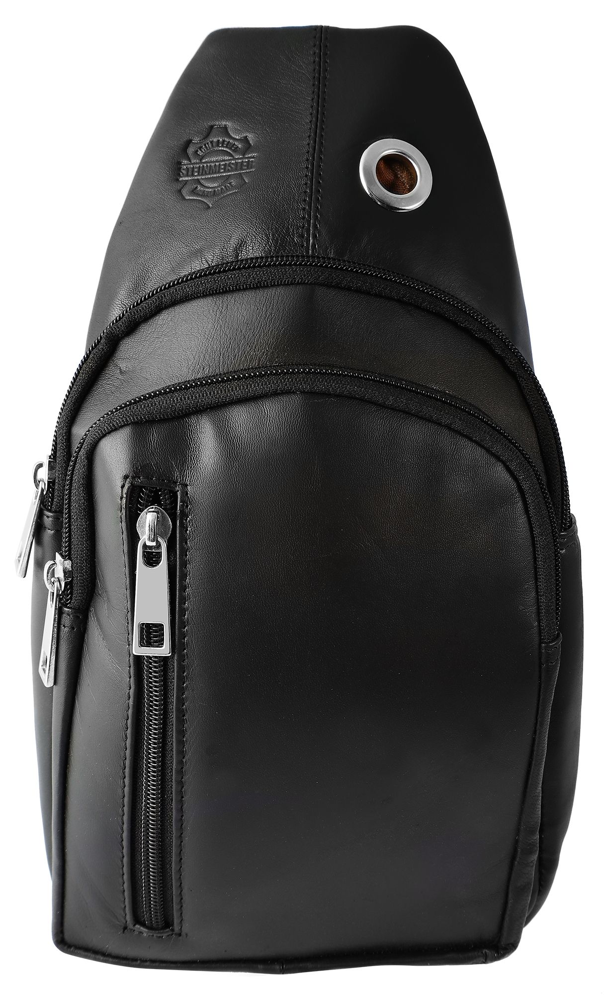 Steinmeister Brusttasche aus Echtleder, schwarz