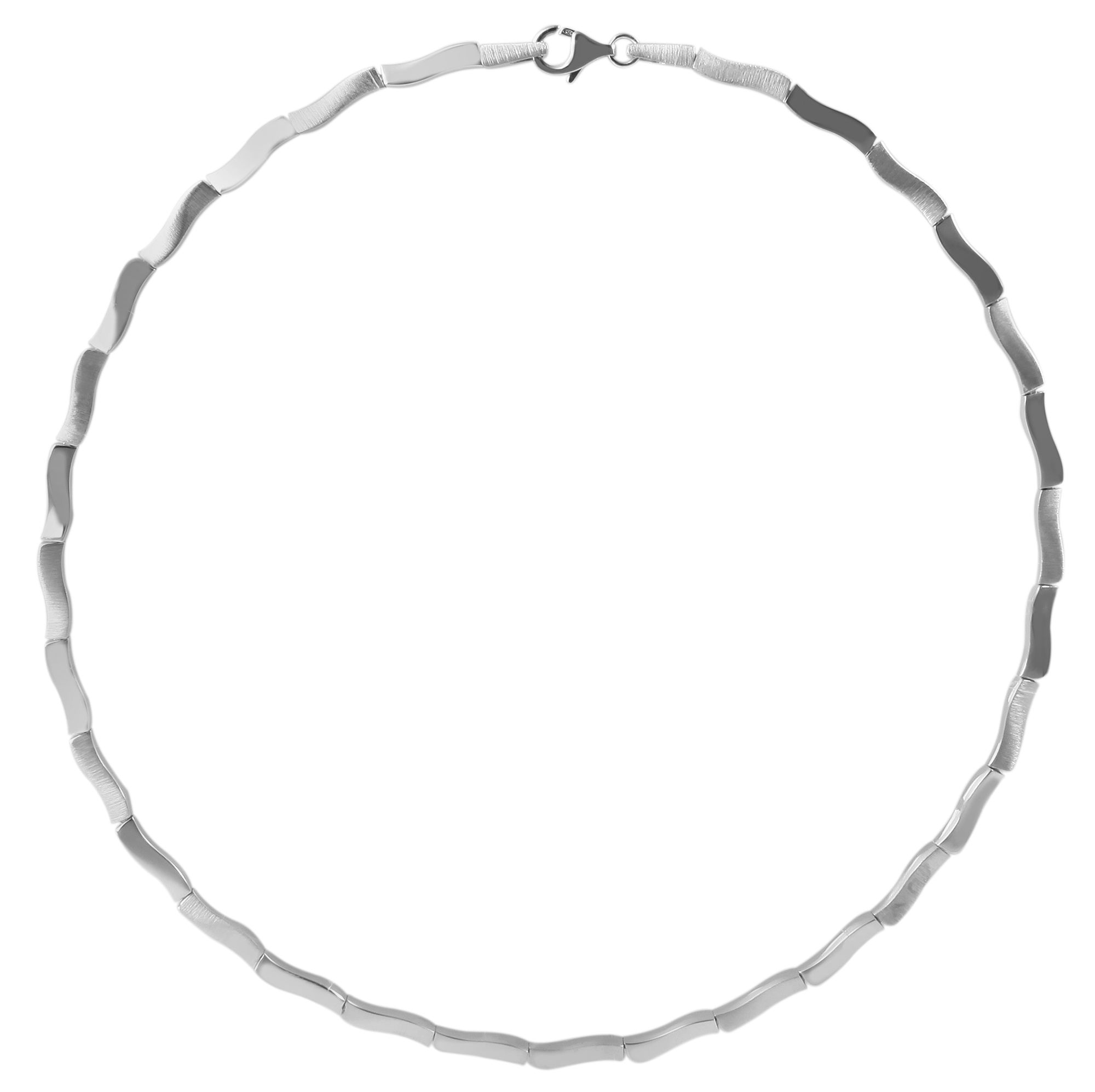 925/- Echt Silber Halskette Linnea, mattiert/poliert, 925/rhodiniert