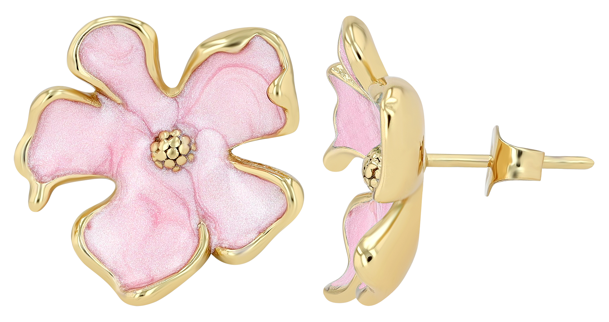 "Fiorella" Blüte, Ohrstecker goldfarben