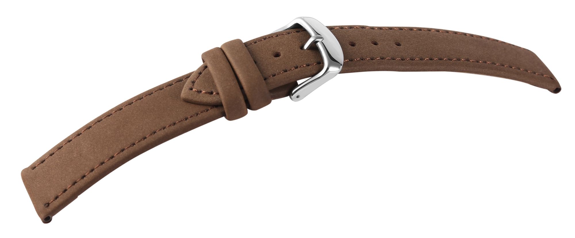 Echtleder Uhrenarmband, braun, flach, 12 mm