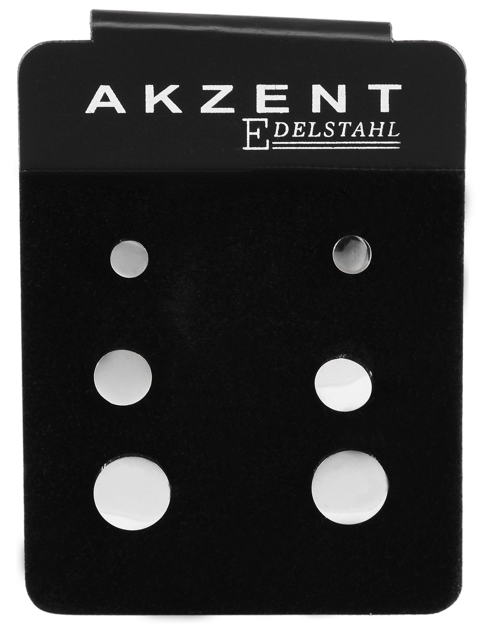 "Abby", Akzent Edelstahl Ohrstecker im 3er Set, rund, silberfarben