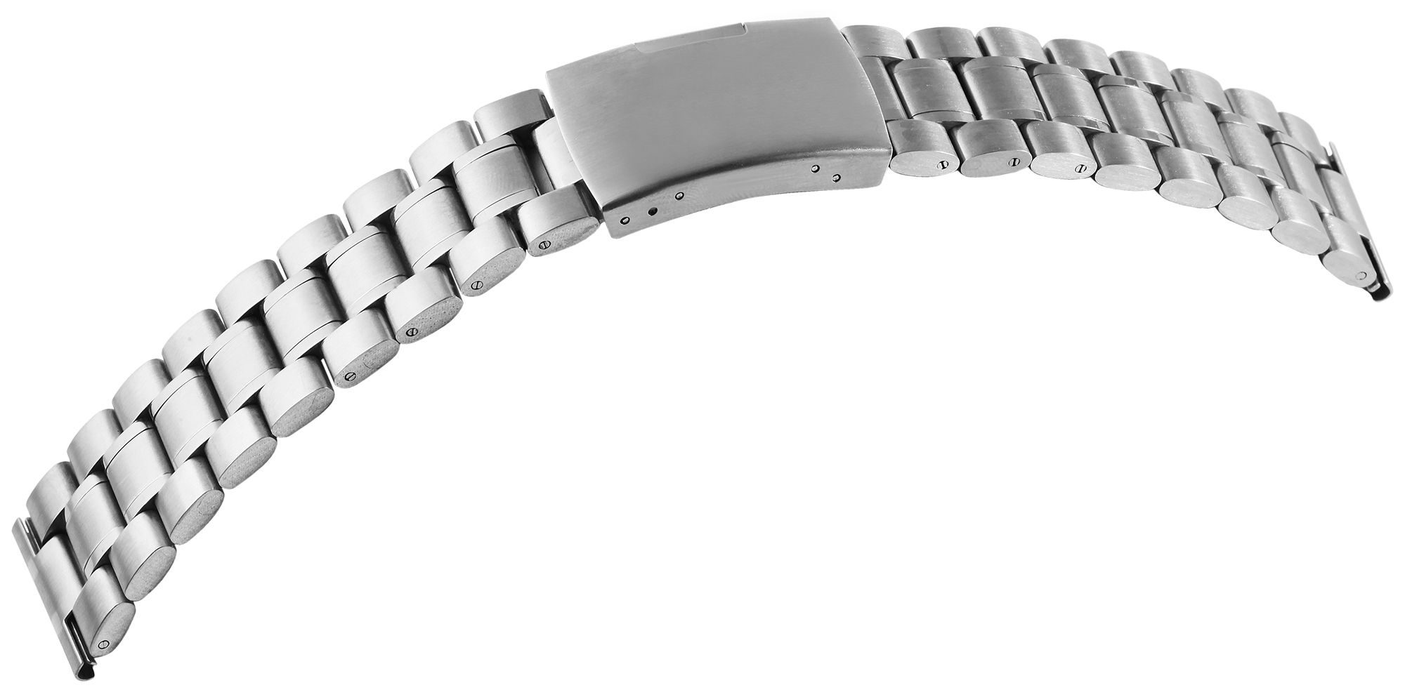 Edelstahl-Uhrenarmband, silberfarben, 24 mm
