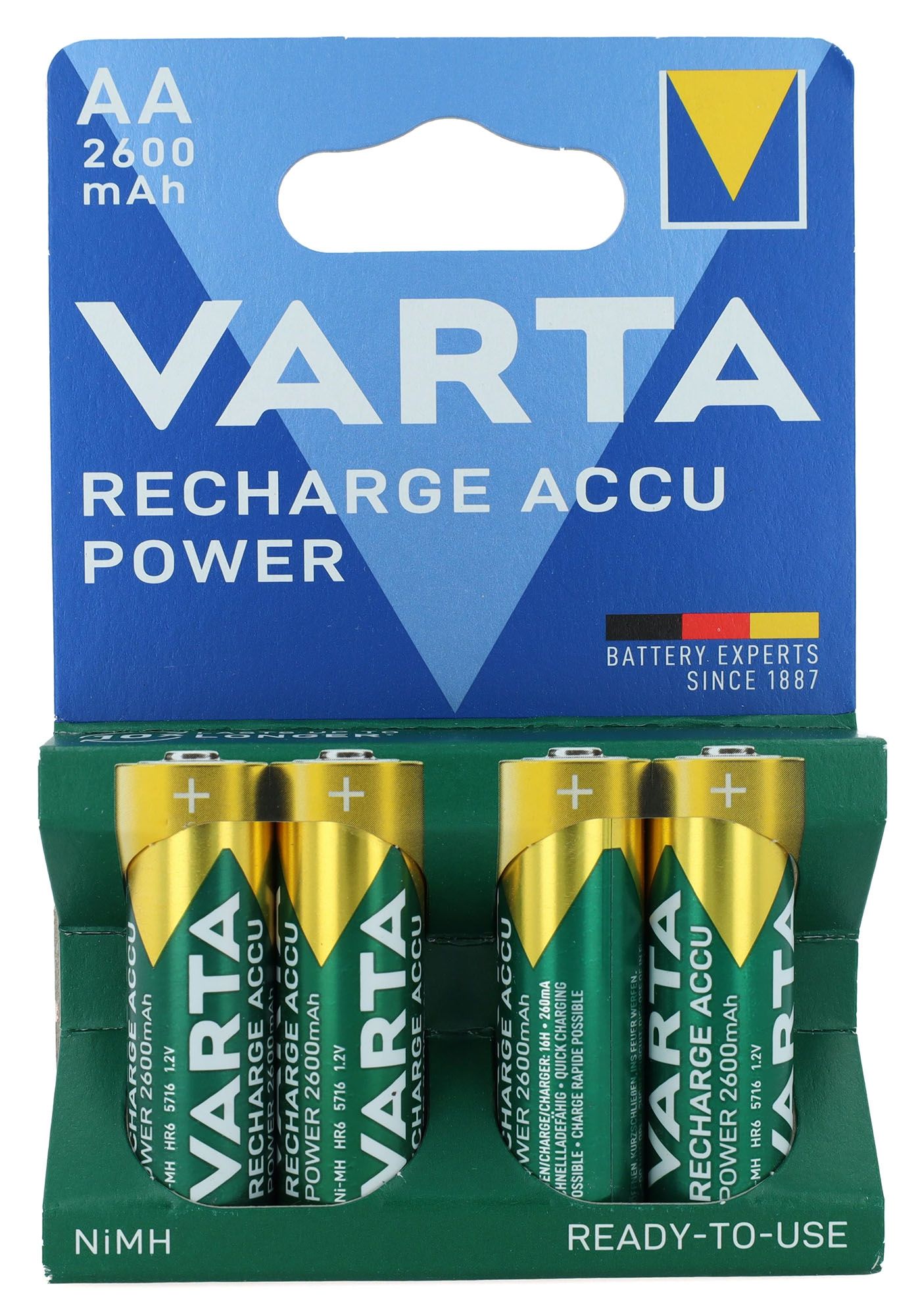 VARTA Recharge ACCU Power AA, 4er Blister, 2600 mAh