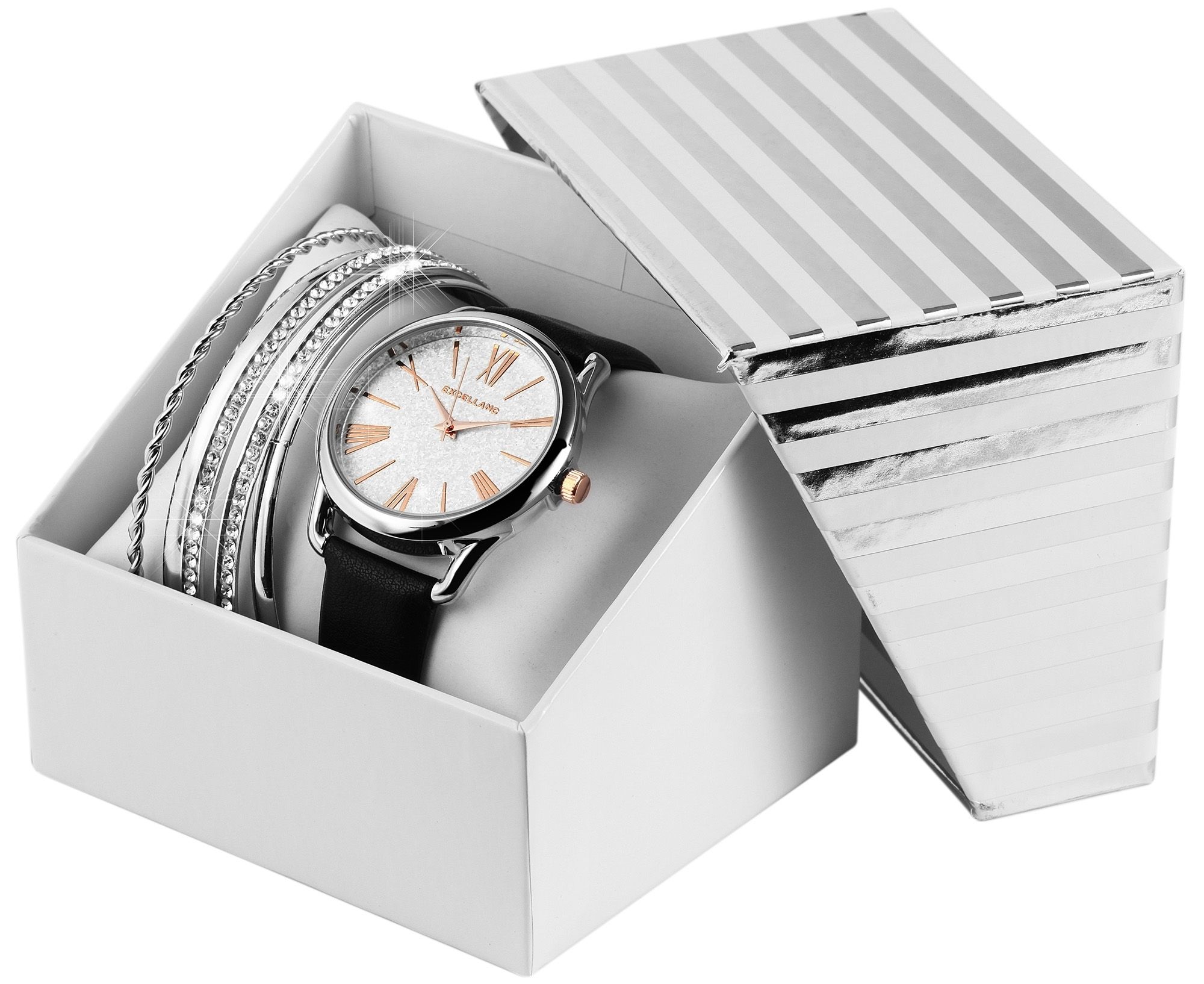 Excellanc Damenuhr mit 5 Schmuckarmbändern