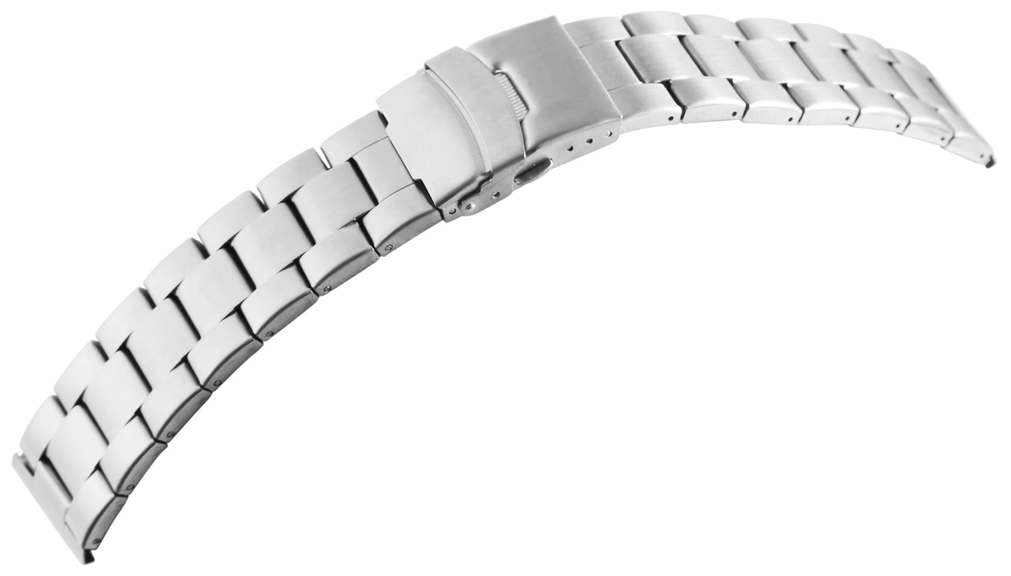 Edelstahl-Uhrenarmband, silberfarben, mattiert, 18 mm