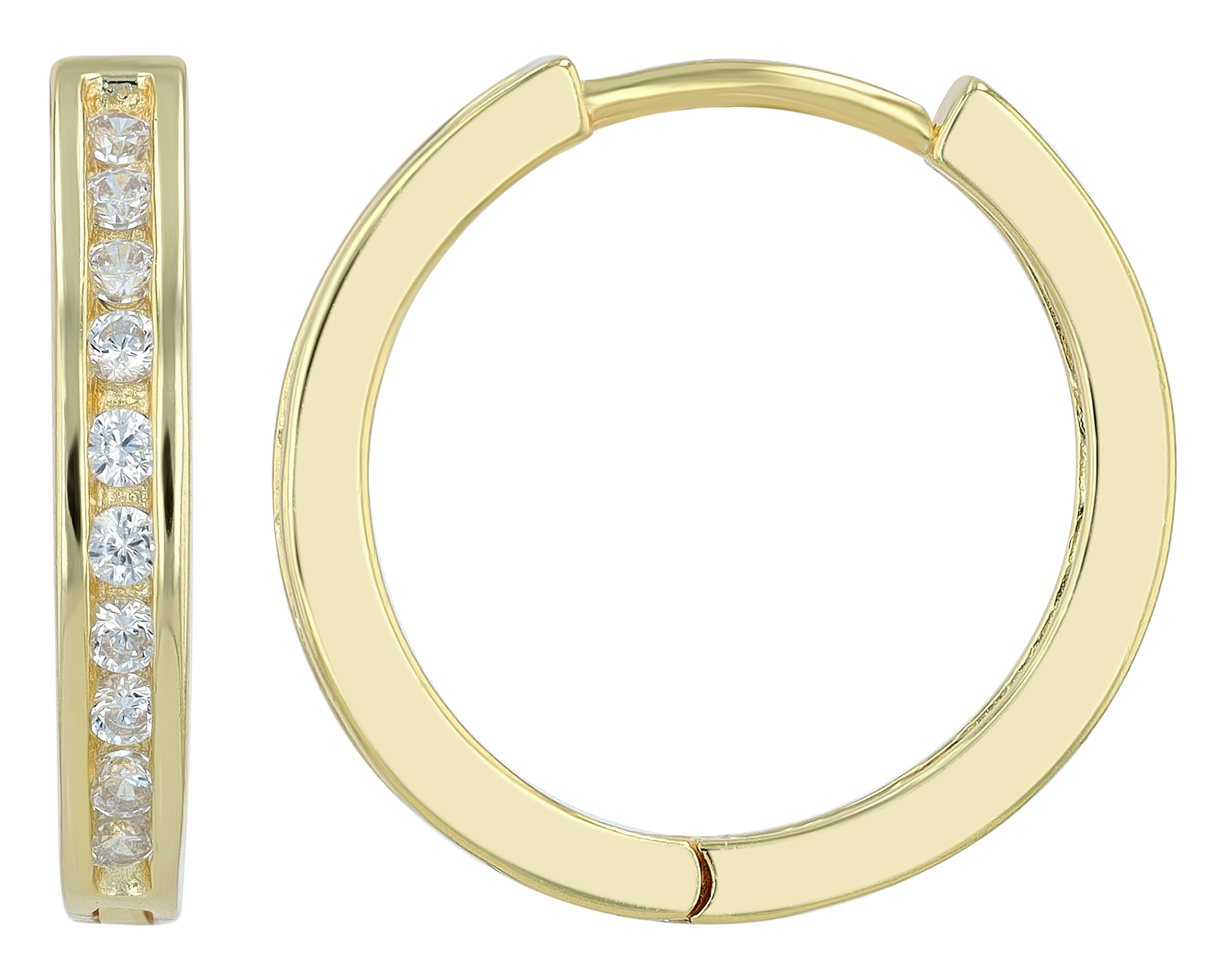 "Simarong" 925/- Echt Silber Creolen Ø 16 mm, mit Zirkonia, vergoldet