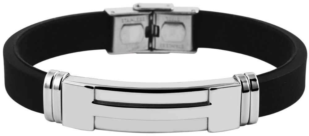 Akzent Armband aus Silikon und Edelstahl