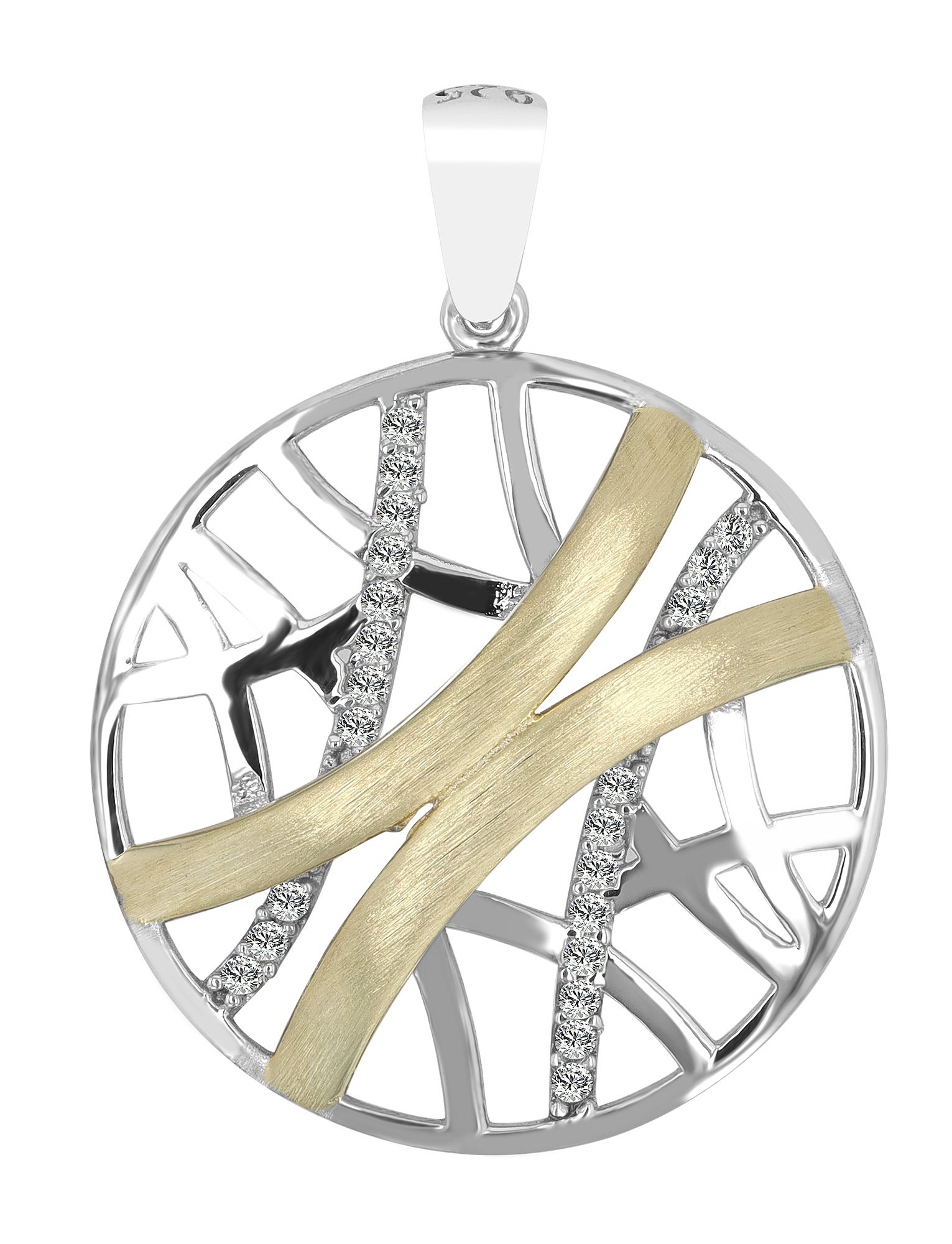 "Anisha" 925-/ Echt Silber Anhänger, bicolor