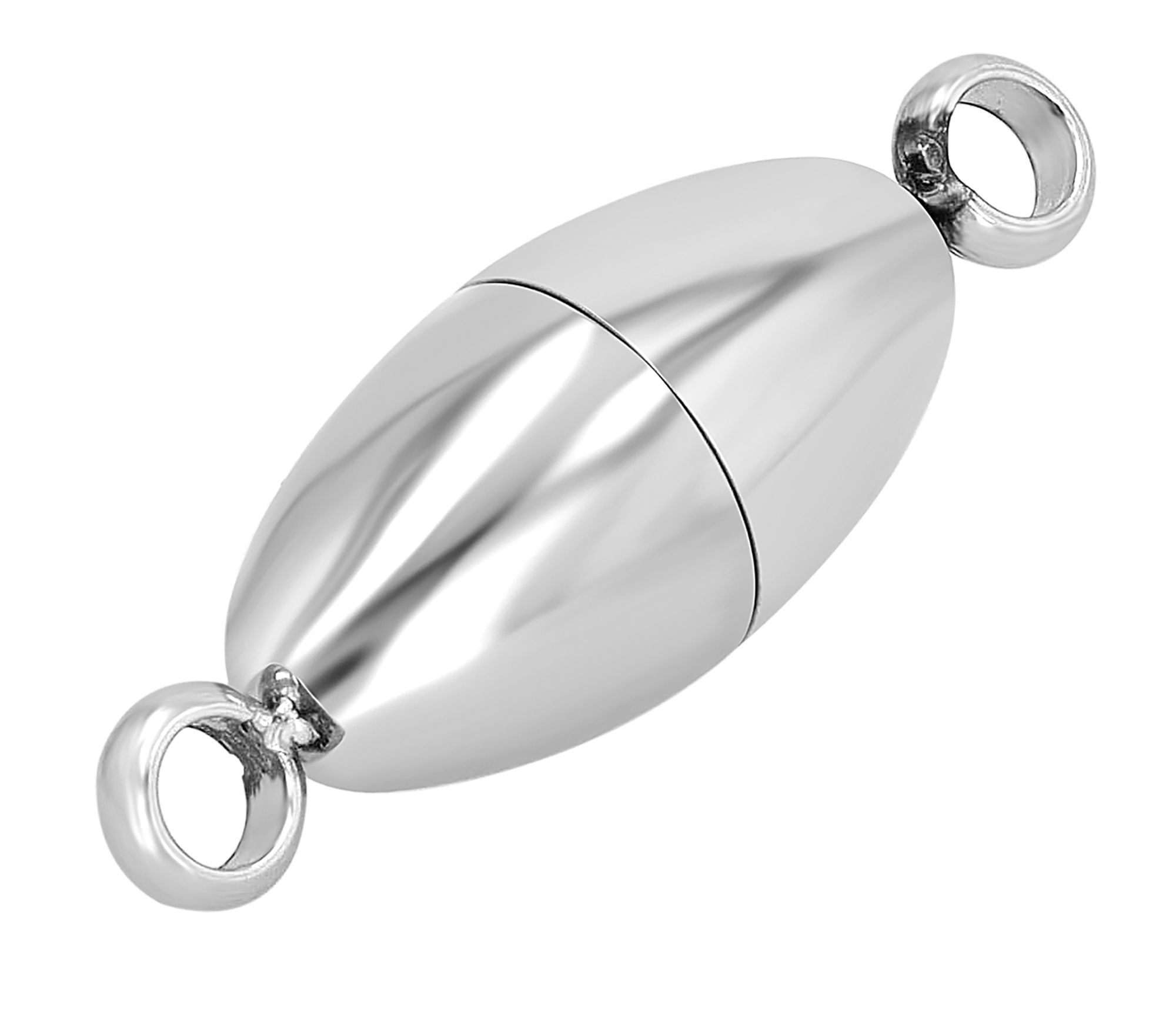 Edelstahl Magnetschließe oval, poliert, 8 mm