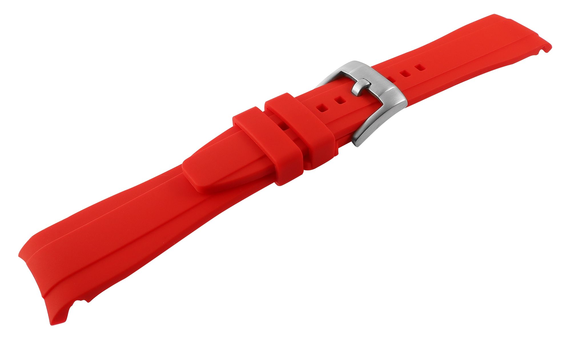 Silikon Uhrenarmband, Dornschließe, rot, 22 mm