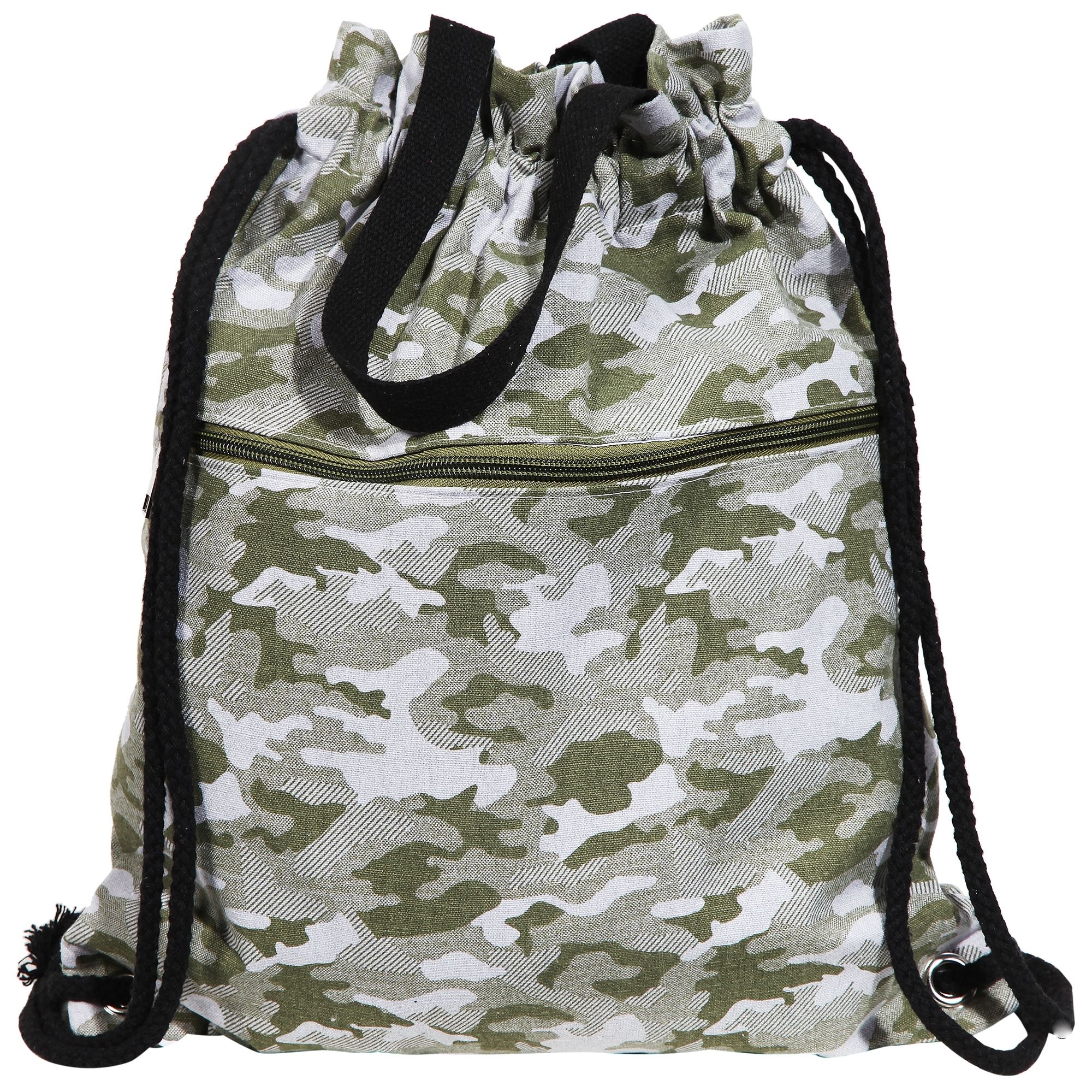 Camouflage Trend Turnbeutel aus Textil in Grün