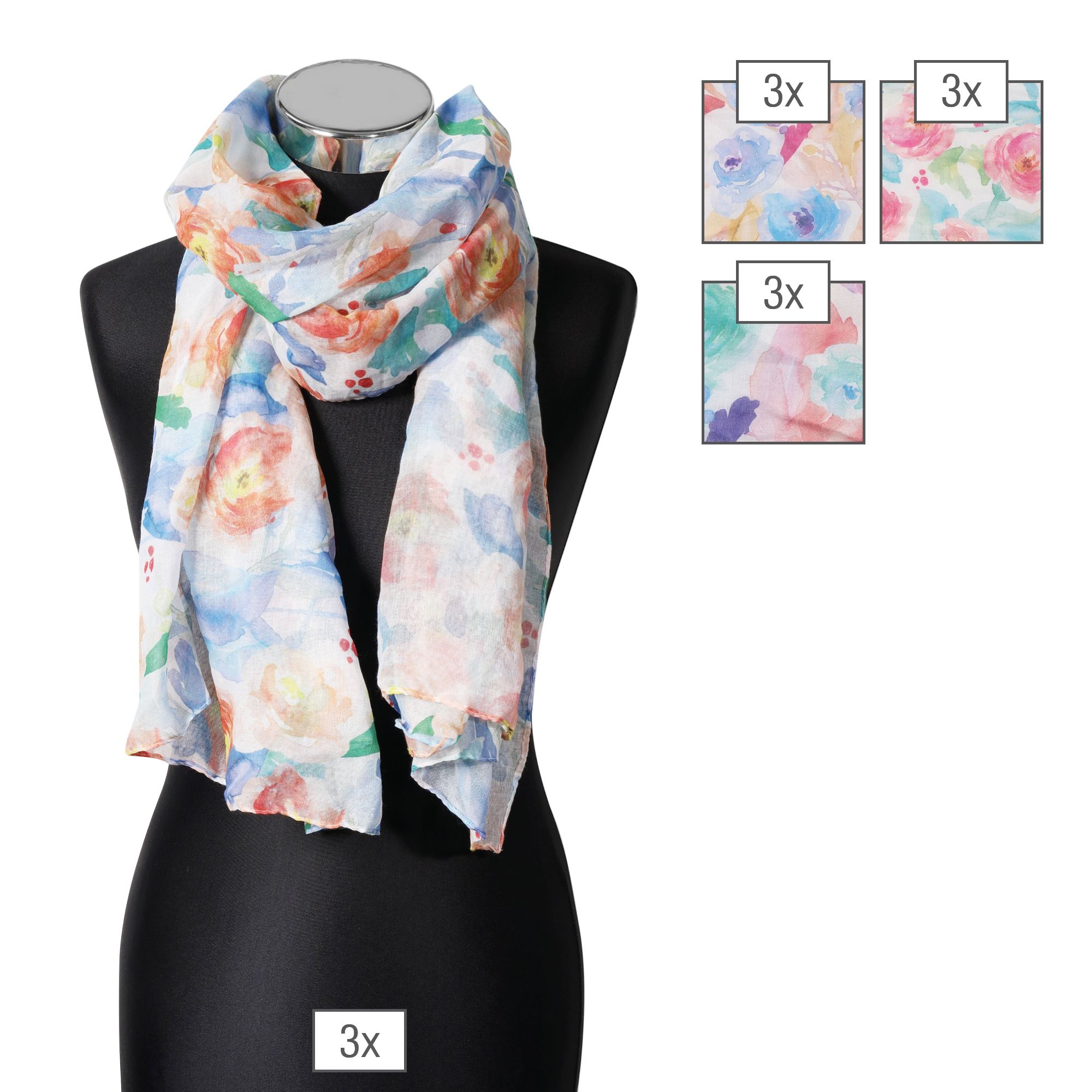 Schalpaket 100% Polyester farblich sortiert 180 x 70 cm, VE 12