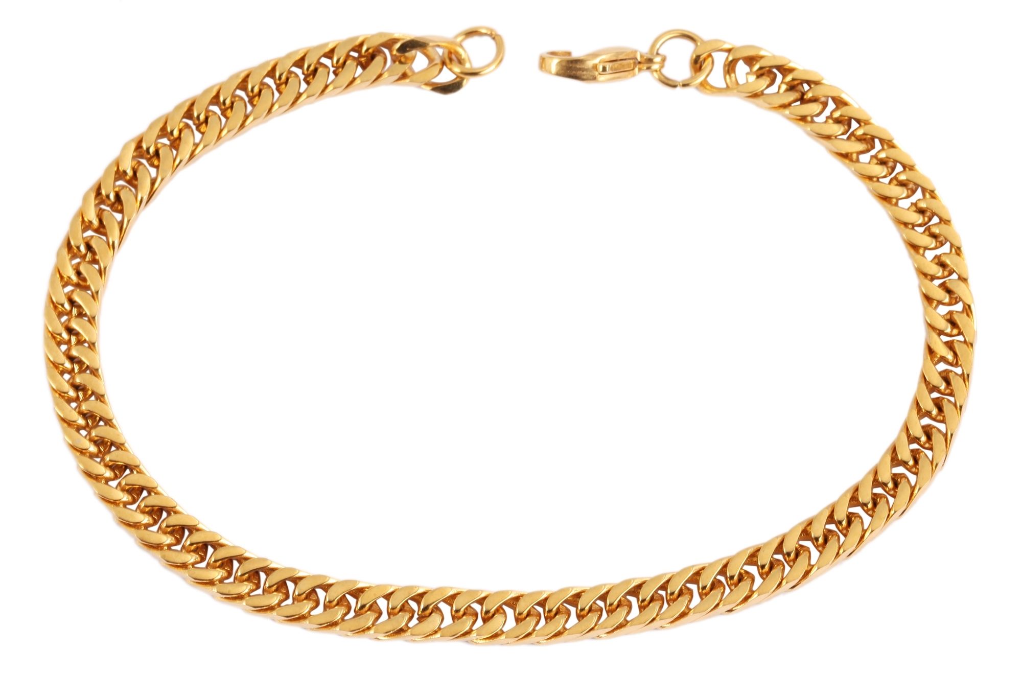 "Pan" Akzent Flachpanzerarmband aus Edelstahl in goldfarbig