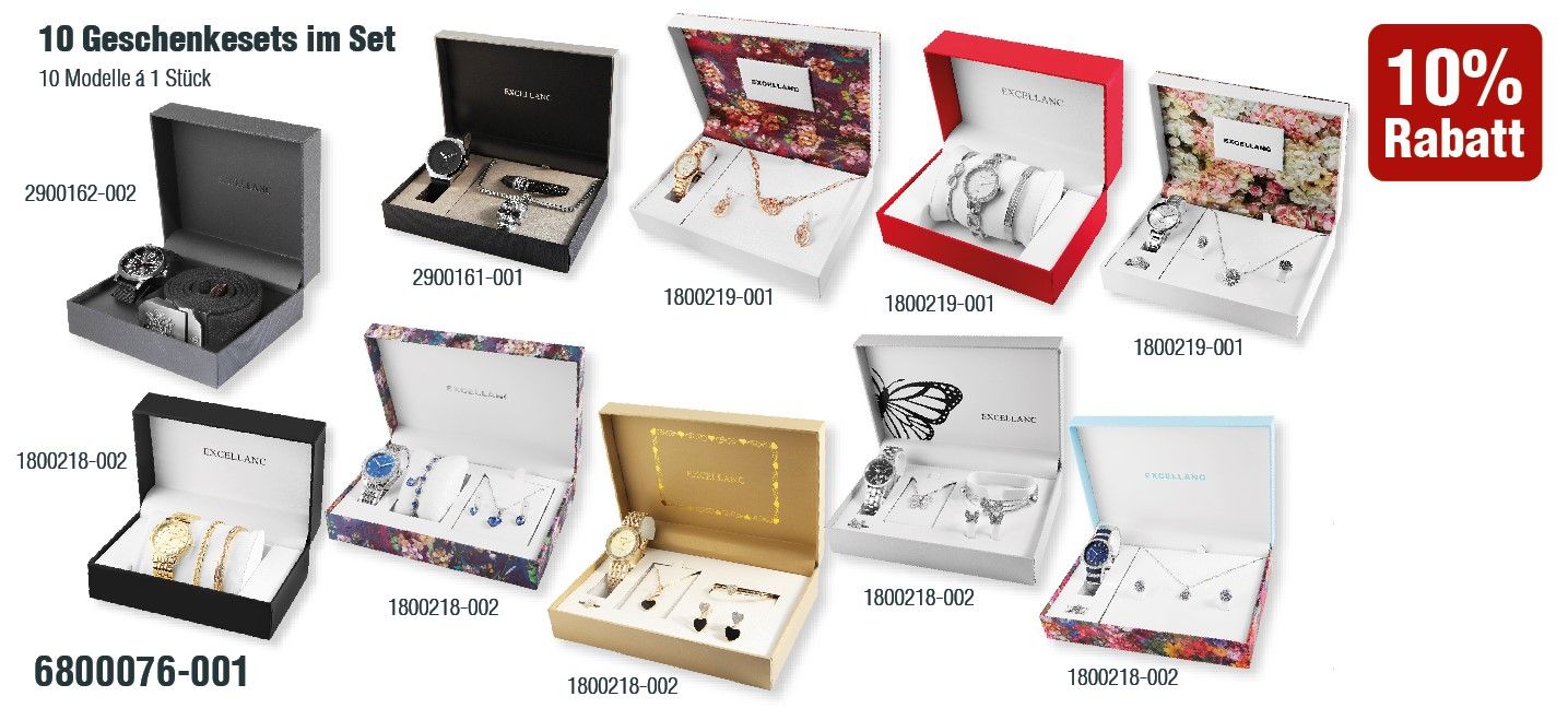 10 Geschenksets (10 Modelle a 1 Stück)