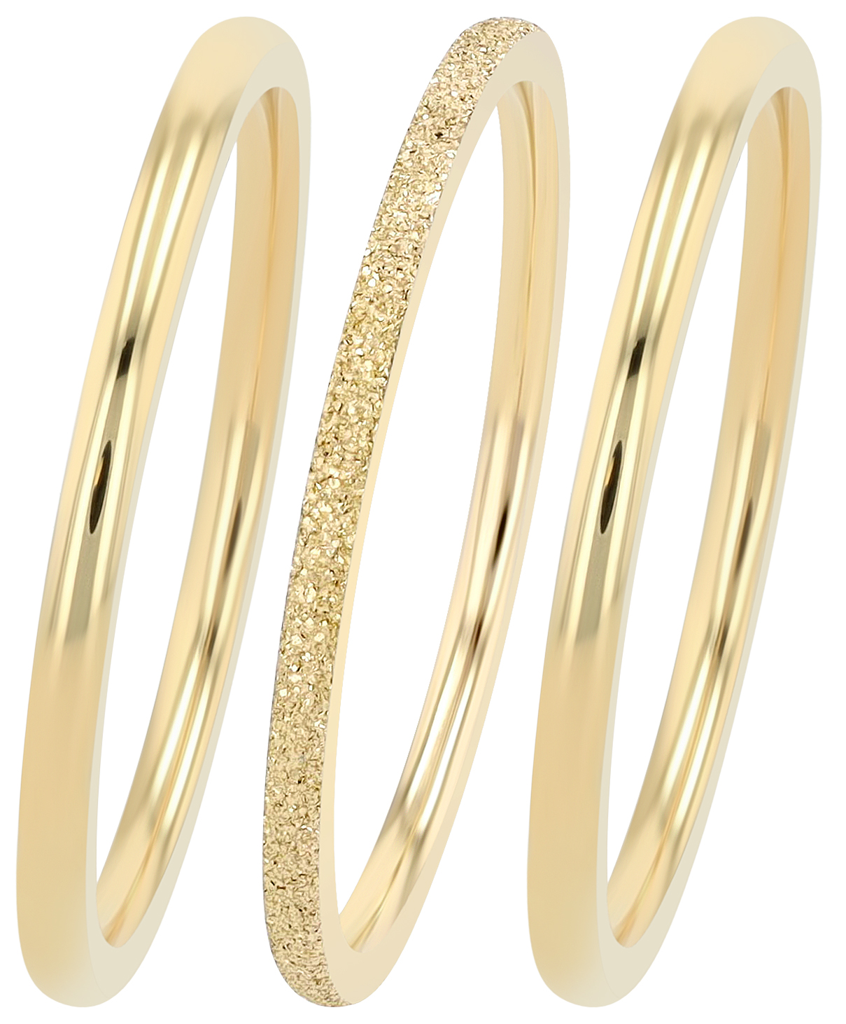 "Juliane" Damenringe, 3 tlg., Edelstahl, goldfarben, Gr. 56