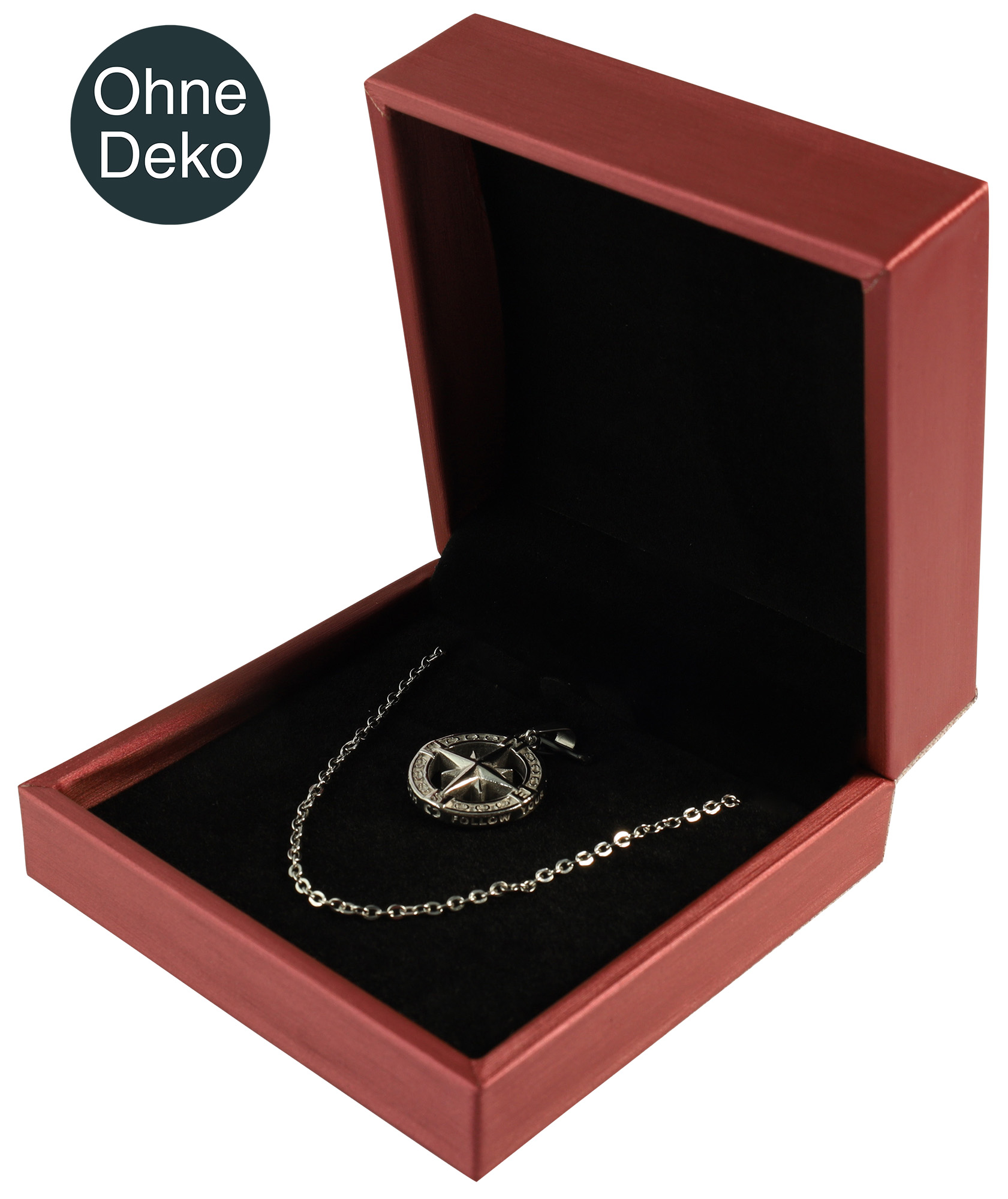 Schmuckbox (Kette) 9 x 9 cm, Holz, rot, VE10