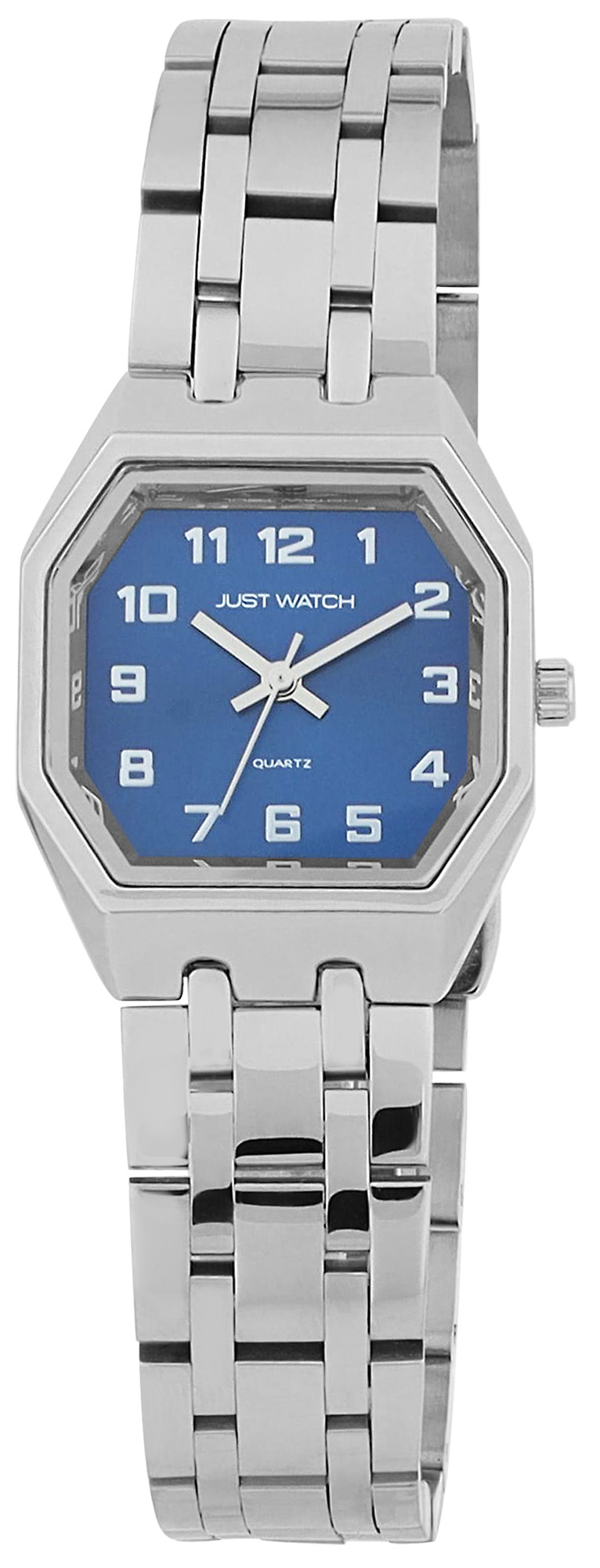 JUST WATCH Damenuhr "Antagion" mit Edelstahlband, silberfarben/ blau