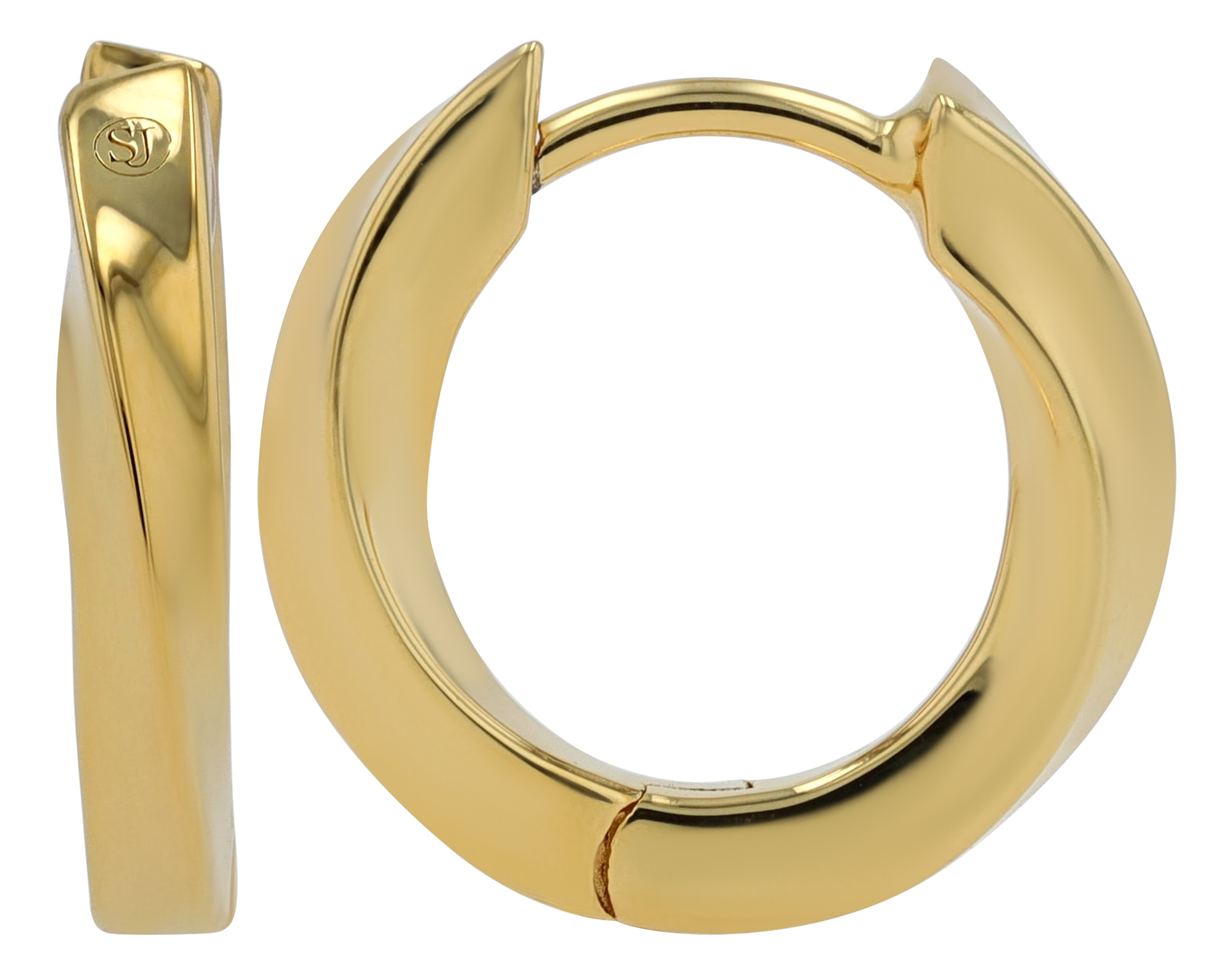 Sif Jakobs Jewellery 925/- Echt Silber Creolen "Ferrara Piccolo Pianura" Ø 10 mm, vgold.