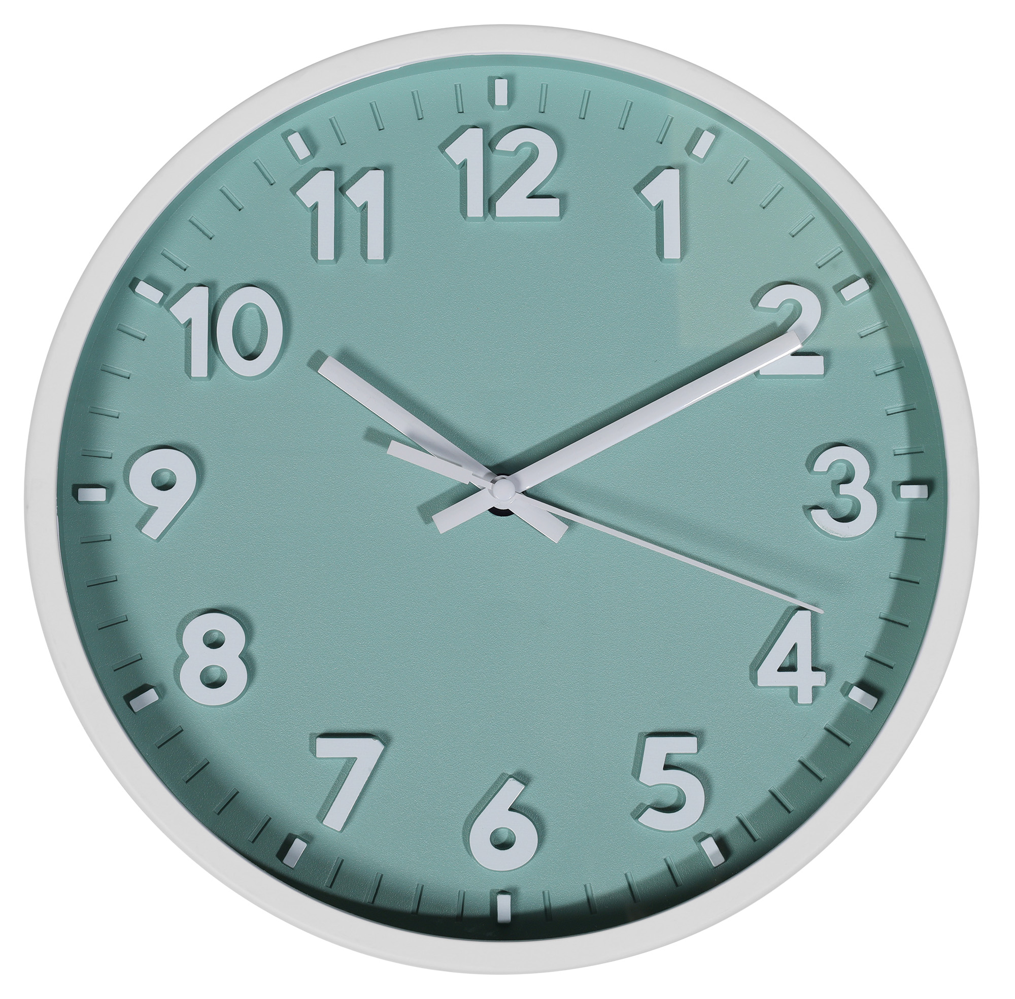 Wanduhr - Ø 25,5 cm, weiß/ Mintgrün