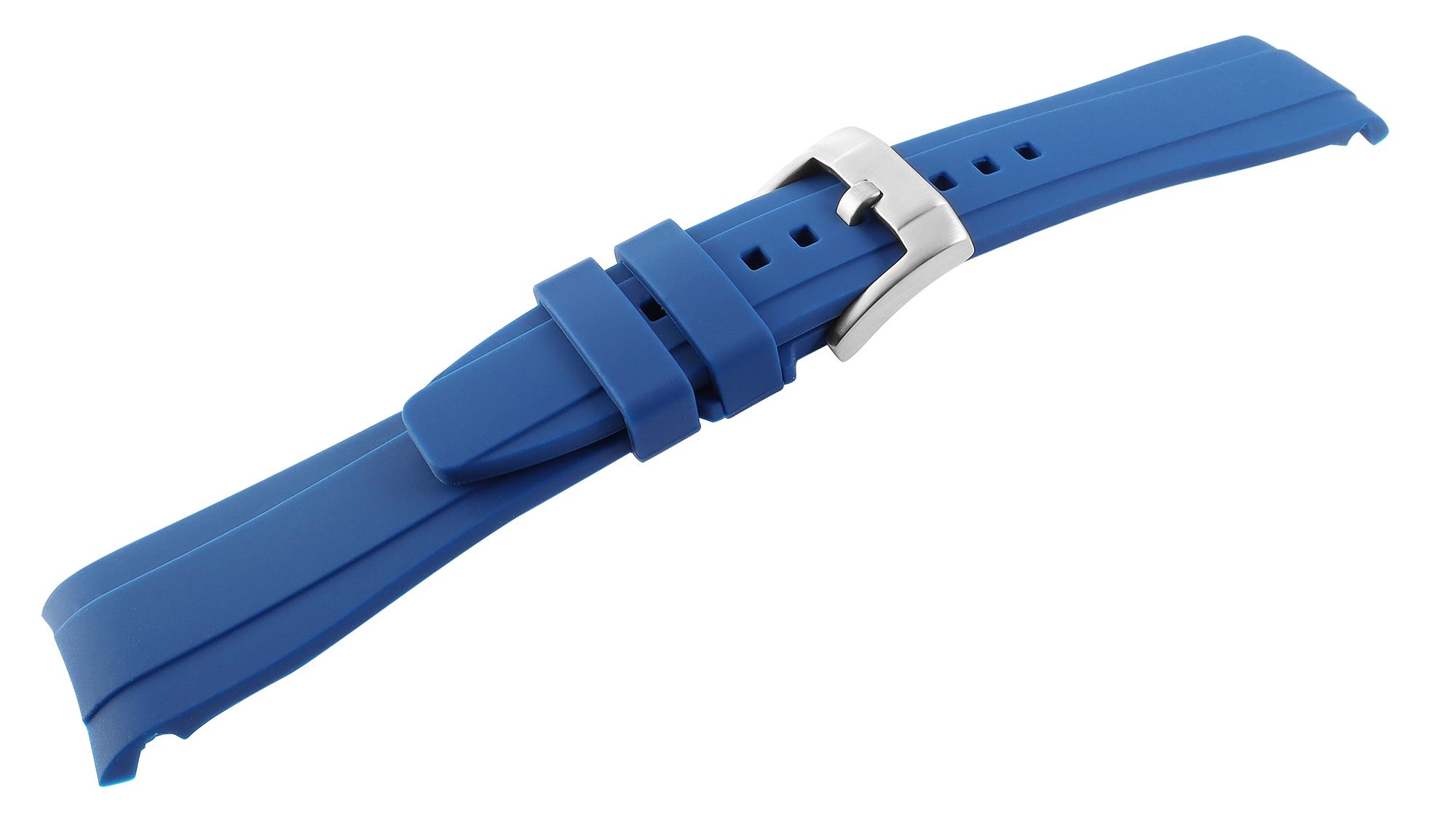 Silikon Uhrenarmband, Dornschließe, blau, 22 mm